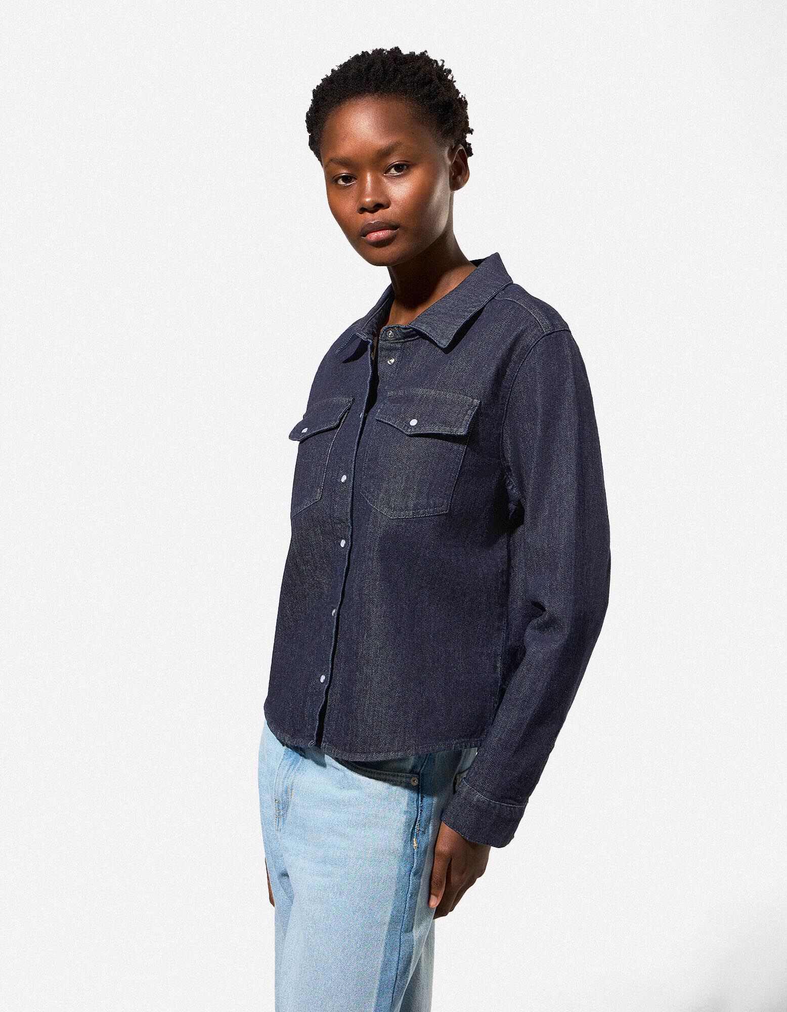 Overhemd - donkerblauw denim - Donkerblauw - Donkerblauw