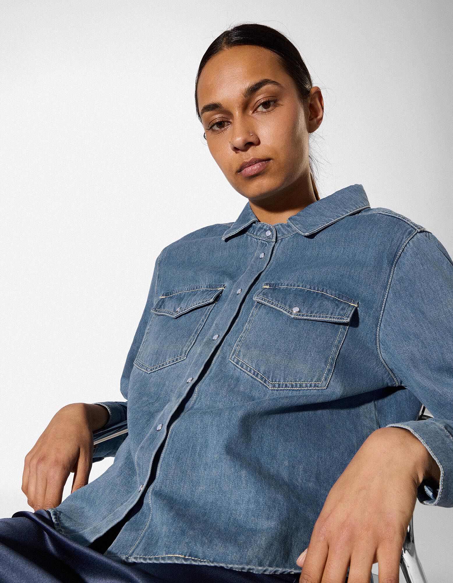 Overhemd - middenblauw denim - blauw - blauw