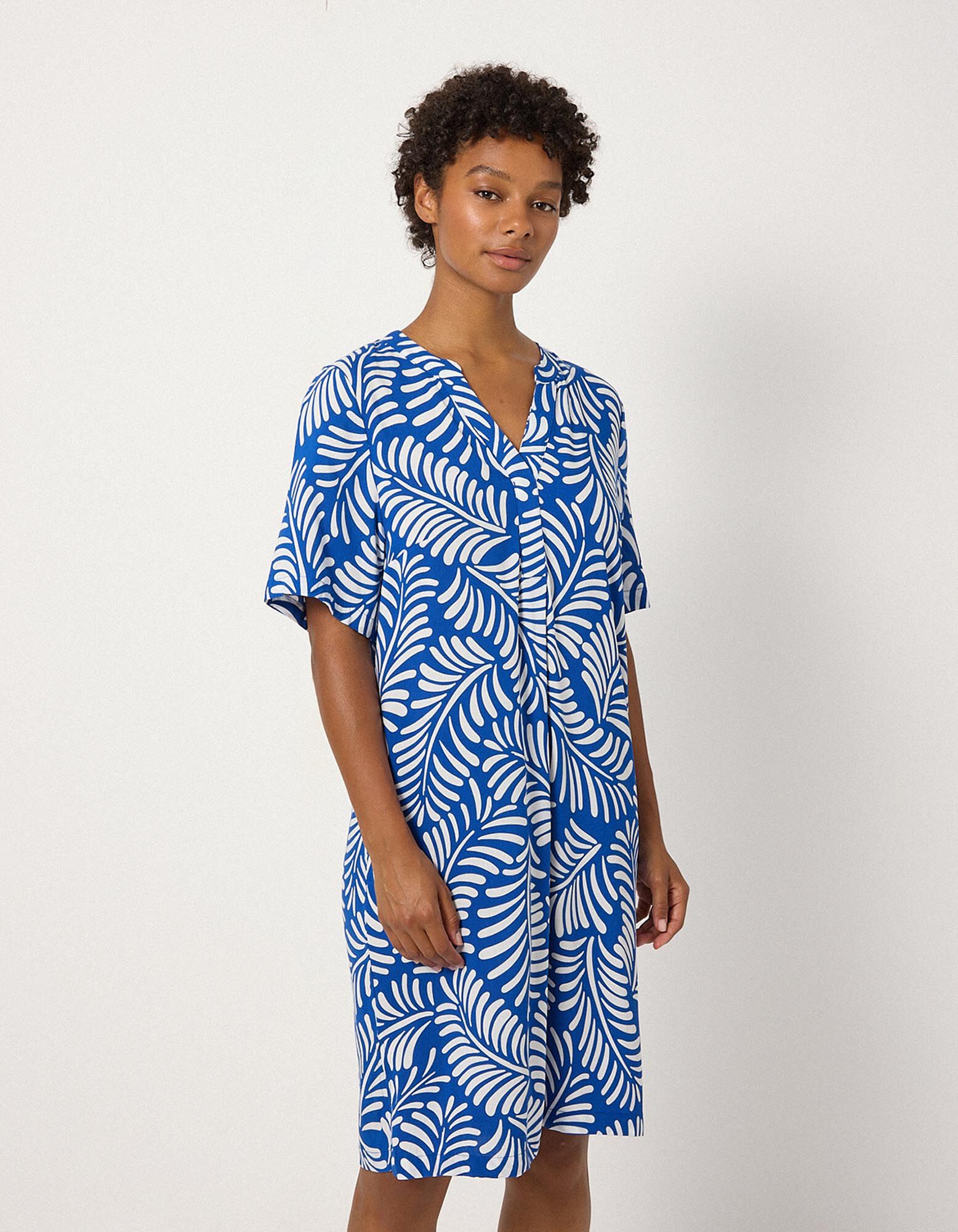 Jurk - Print all-over - blauw - blauw