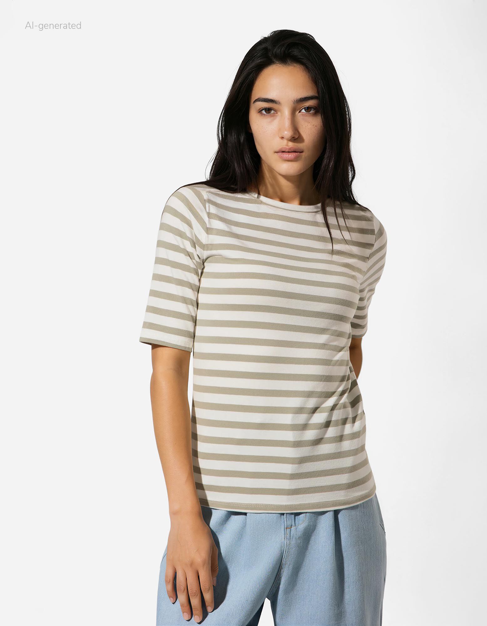 T-shirt - Strepen - groen - groen