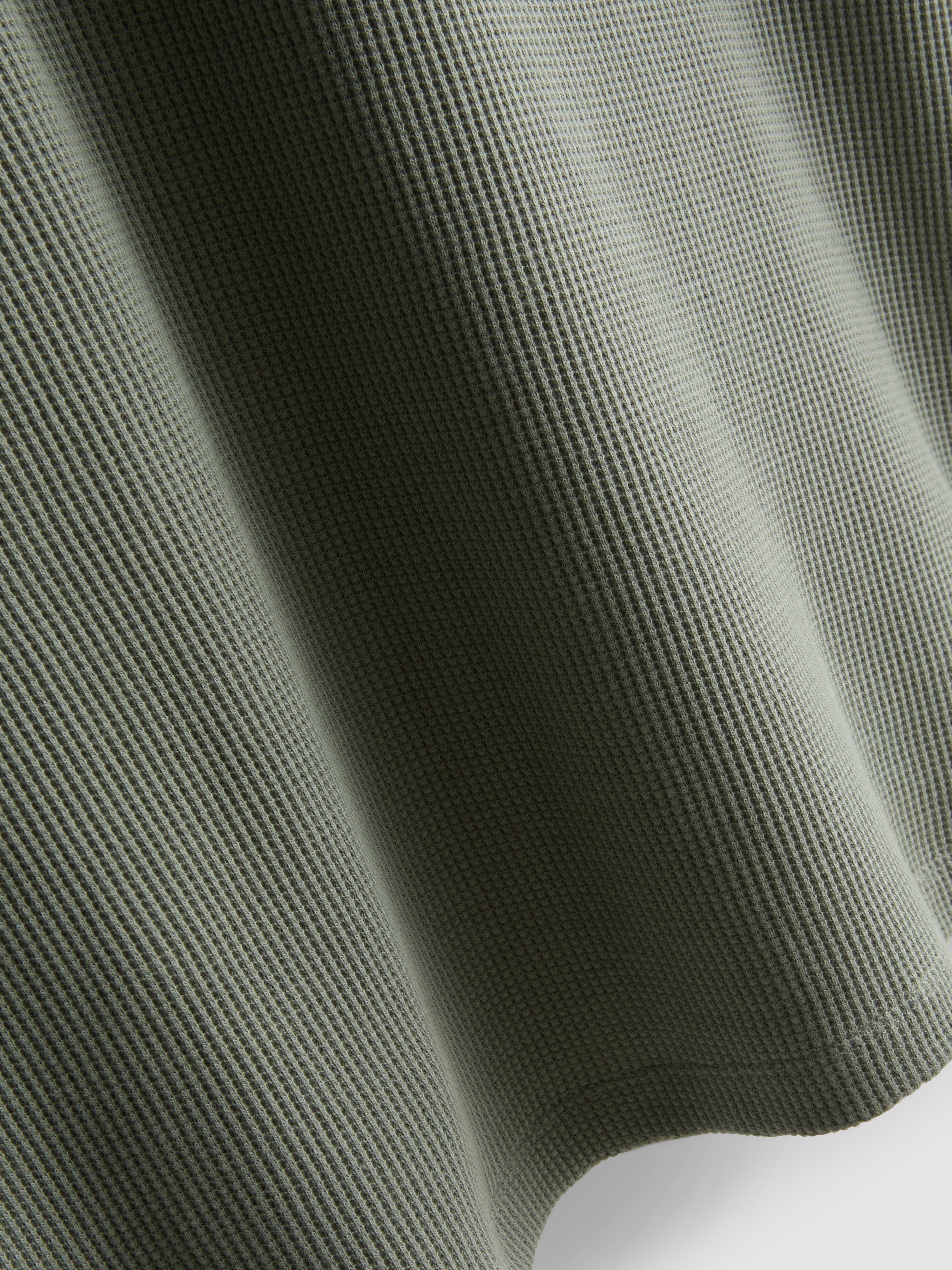 Pure Cotton Waffle T-Shirt - Green