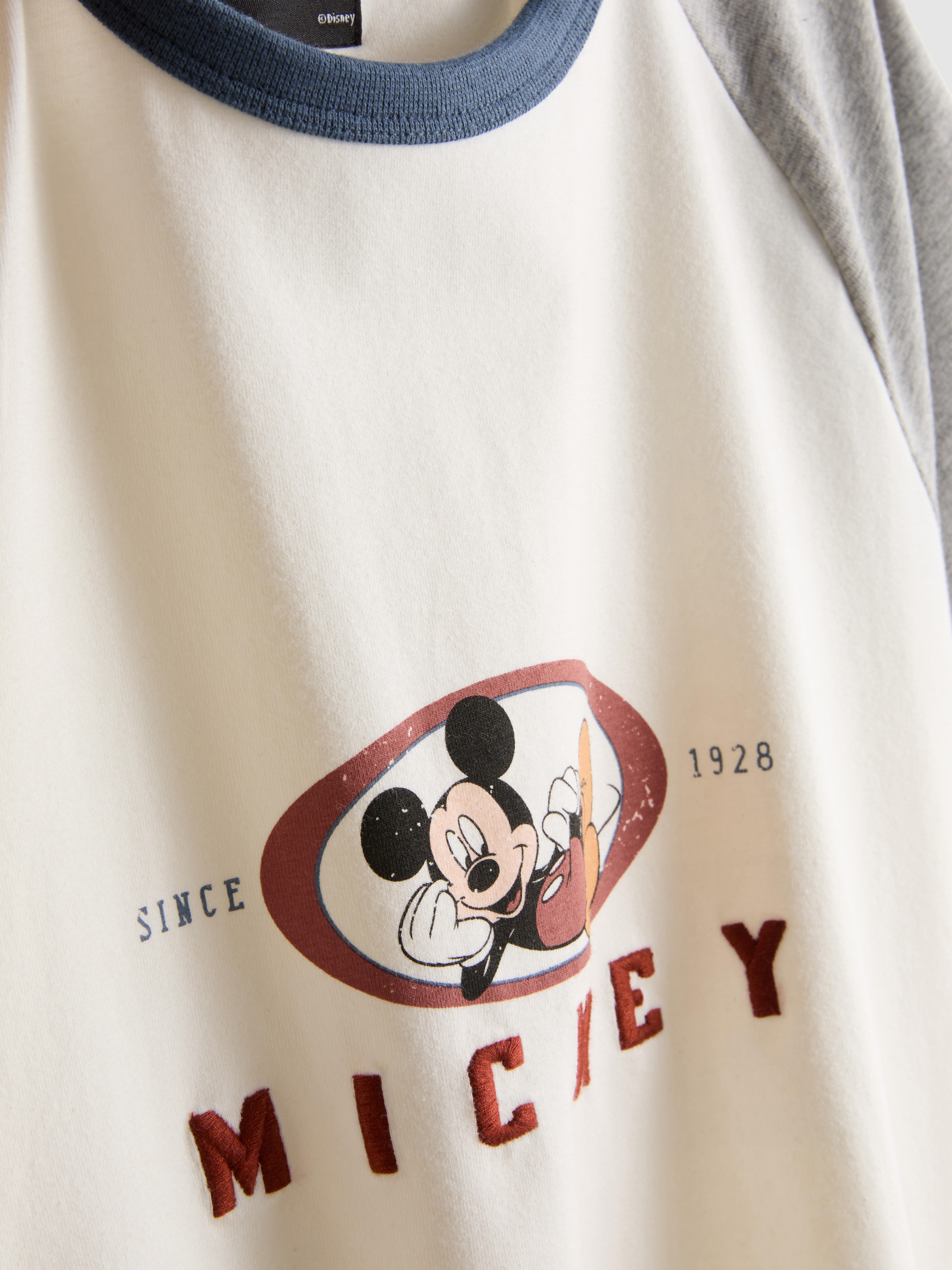 Disney's Mickey Mouse Raglan Ringer Tee - Ivory