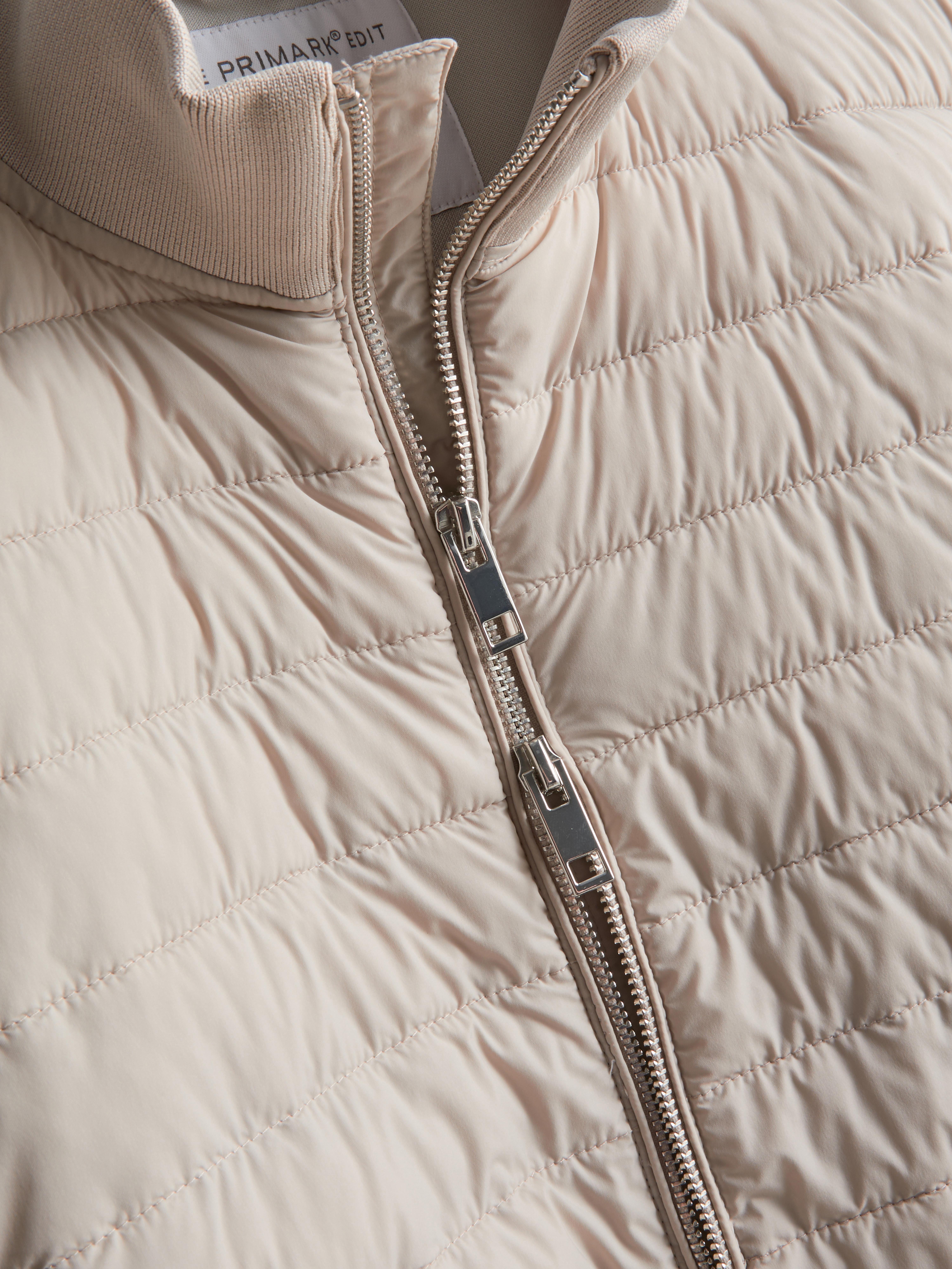 The Edit Quilted Panel Jacket - Stone