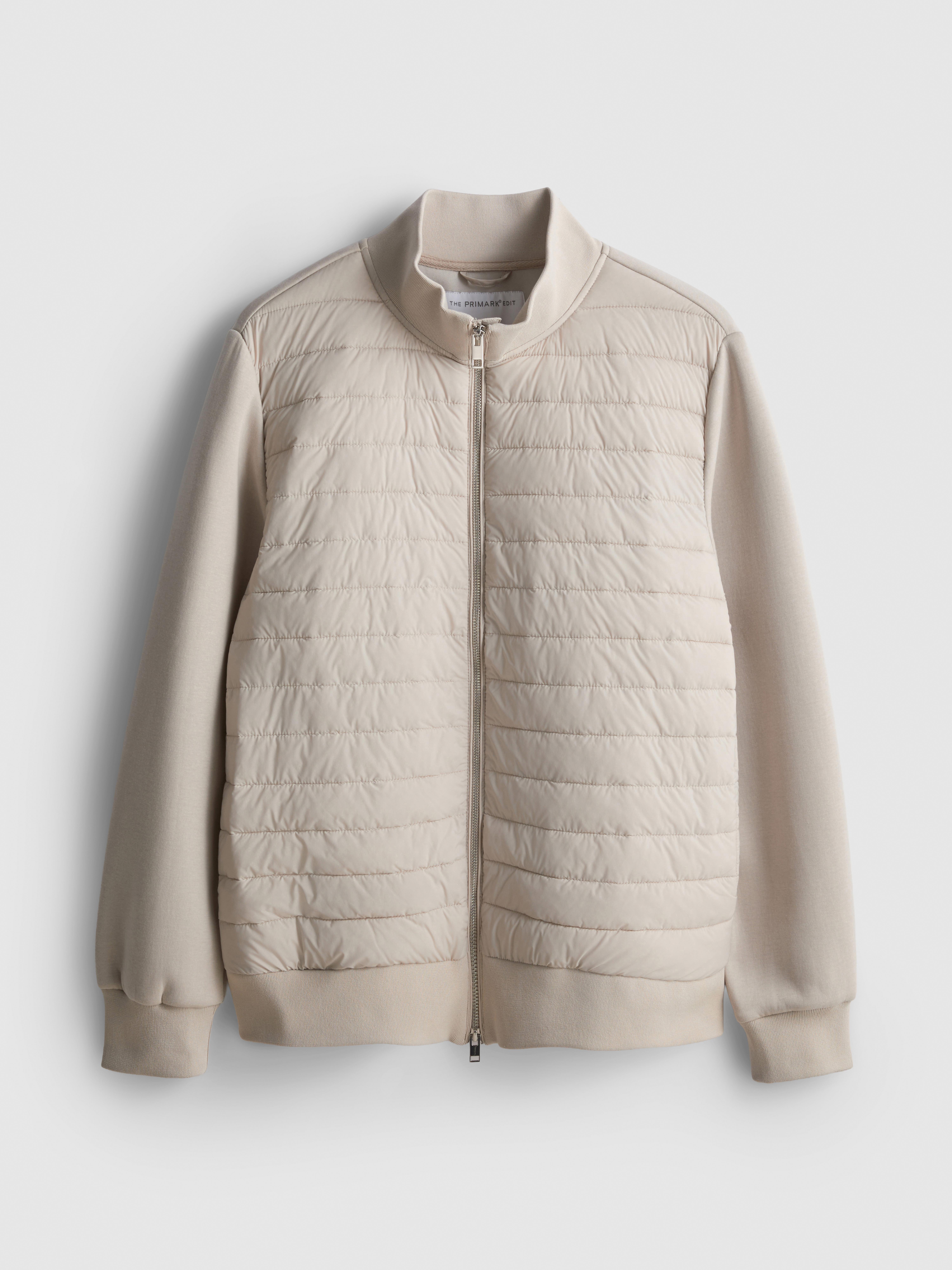 The Edit Quilted Panel Jacket - Stone