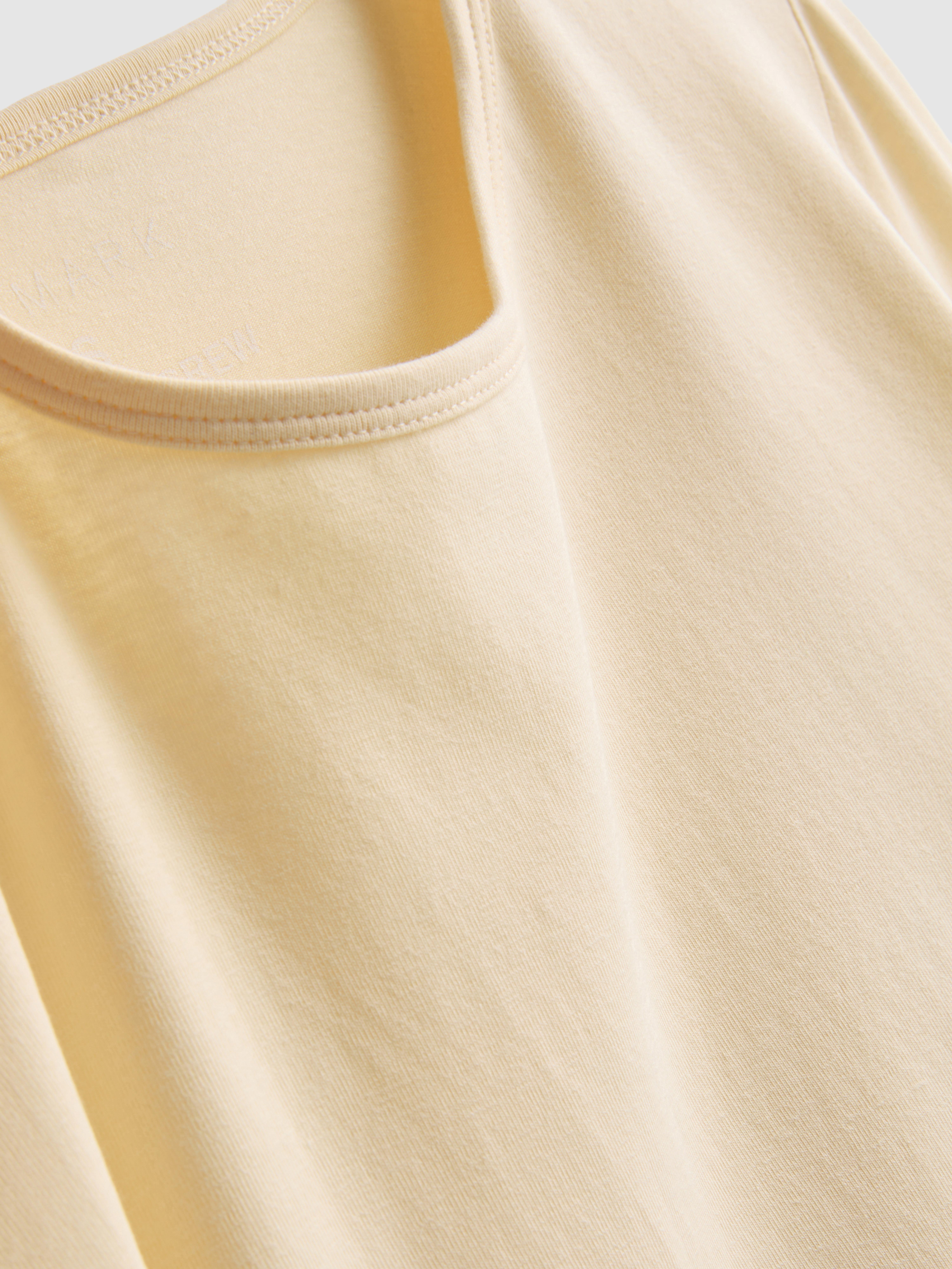 Cotton-Rich Stretch Long-Sleeve Crewneck Top - Cream