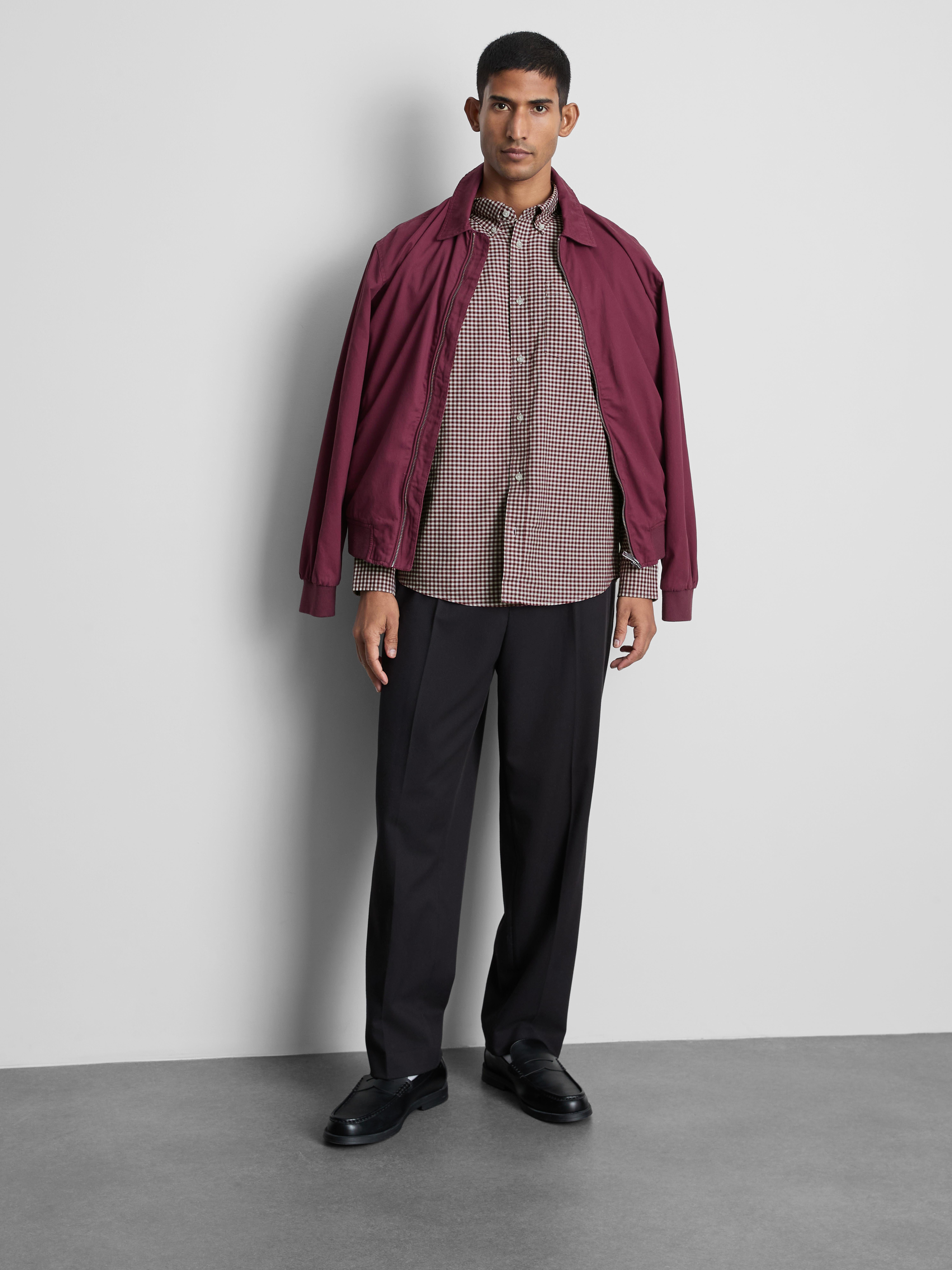 Pure Cotton Oxford Shirt - Burgundy