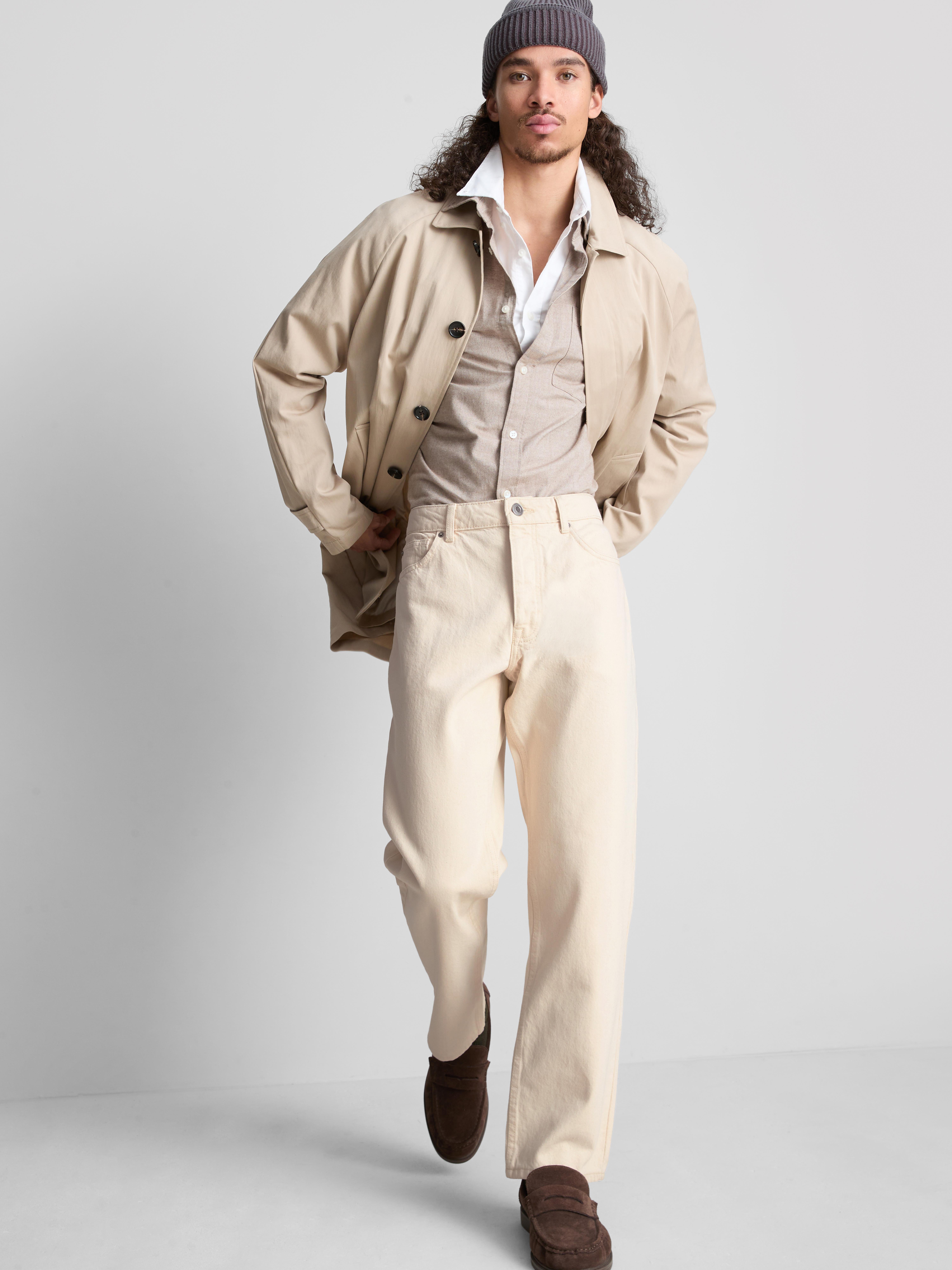 Mid-Rise Slim-Fit Jeans - Ivory