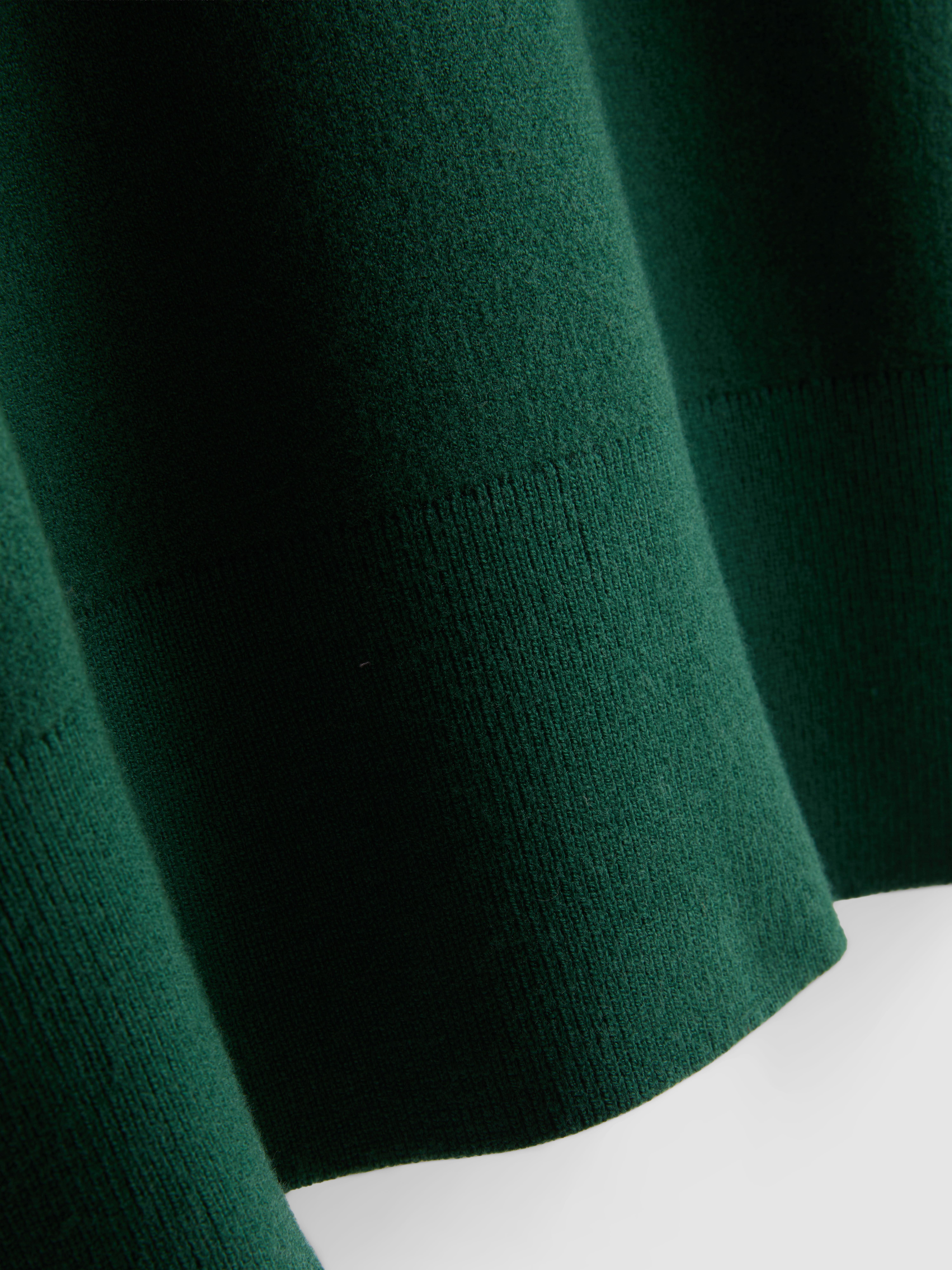 Knitted Crewneck Slogan Sweater - Green