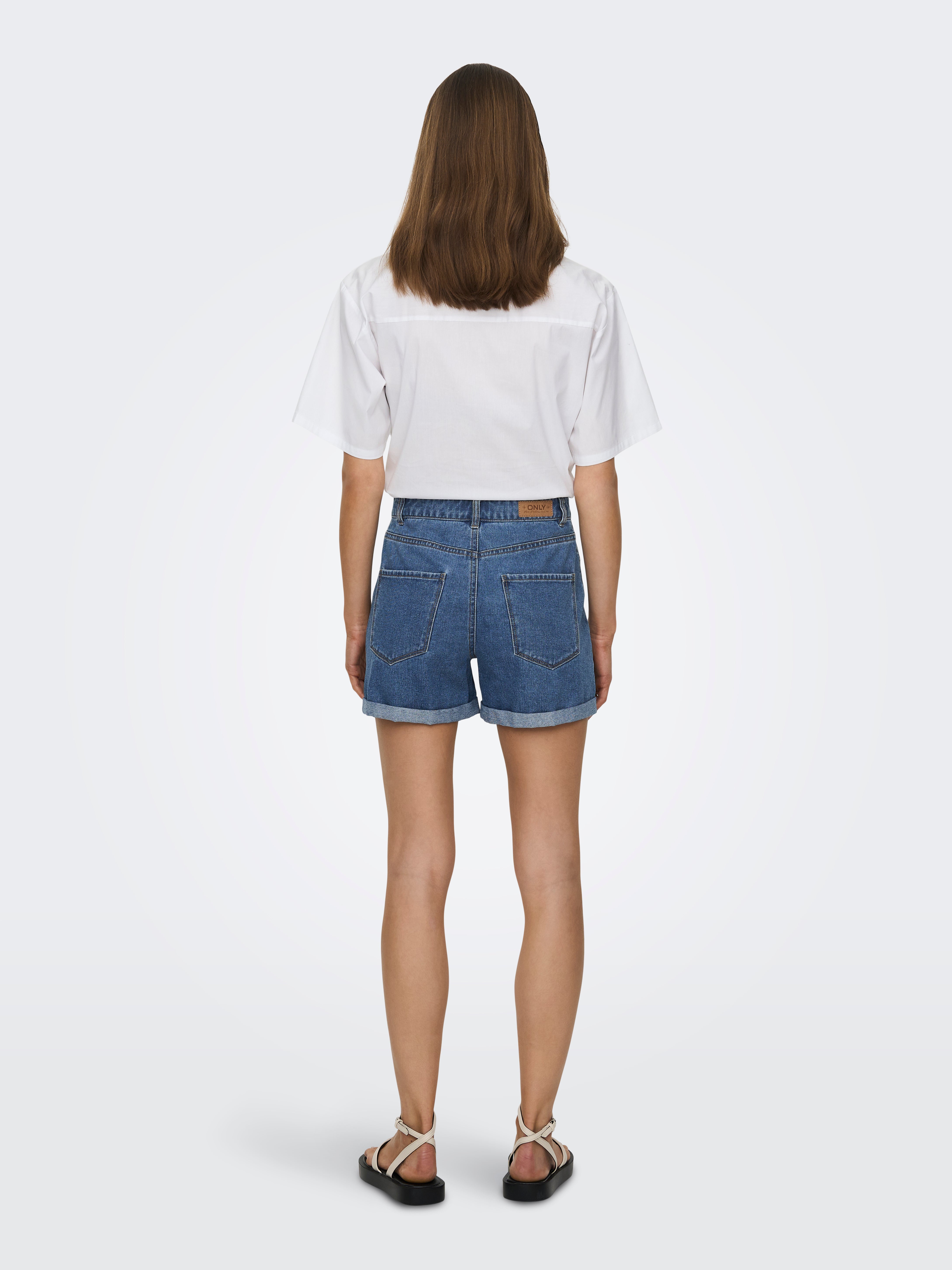 ONLVEGA High waist Regular Fit Shorts Medium Blue Denim