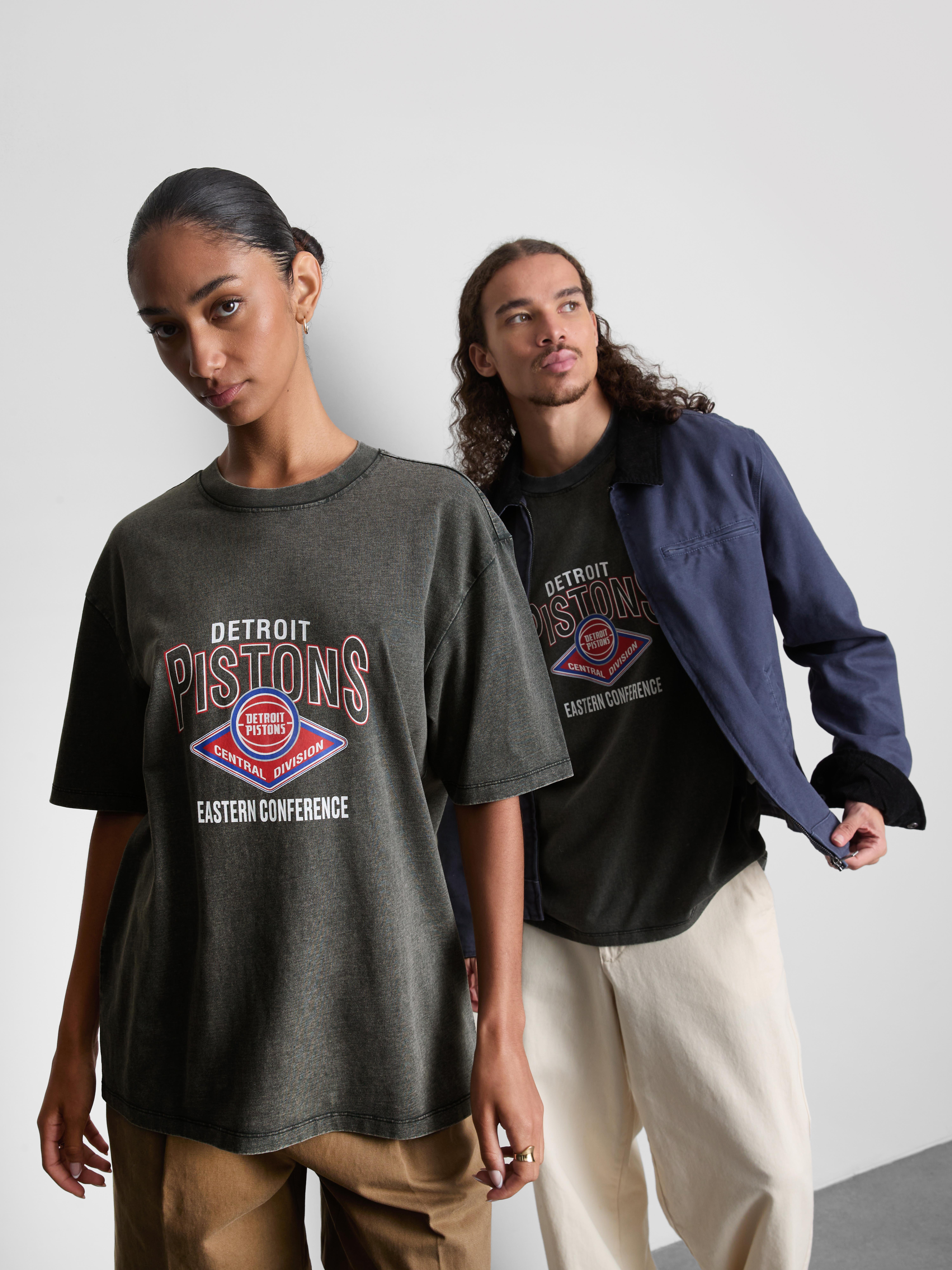 NBA Detroit Pistons Pure Cotton T-Shirt - Charcoal