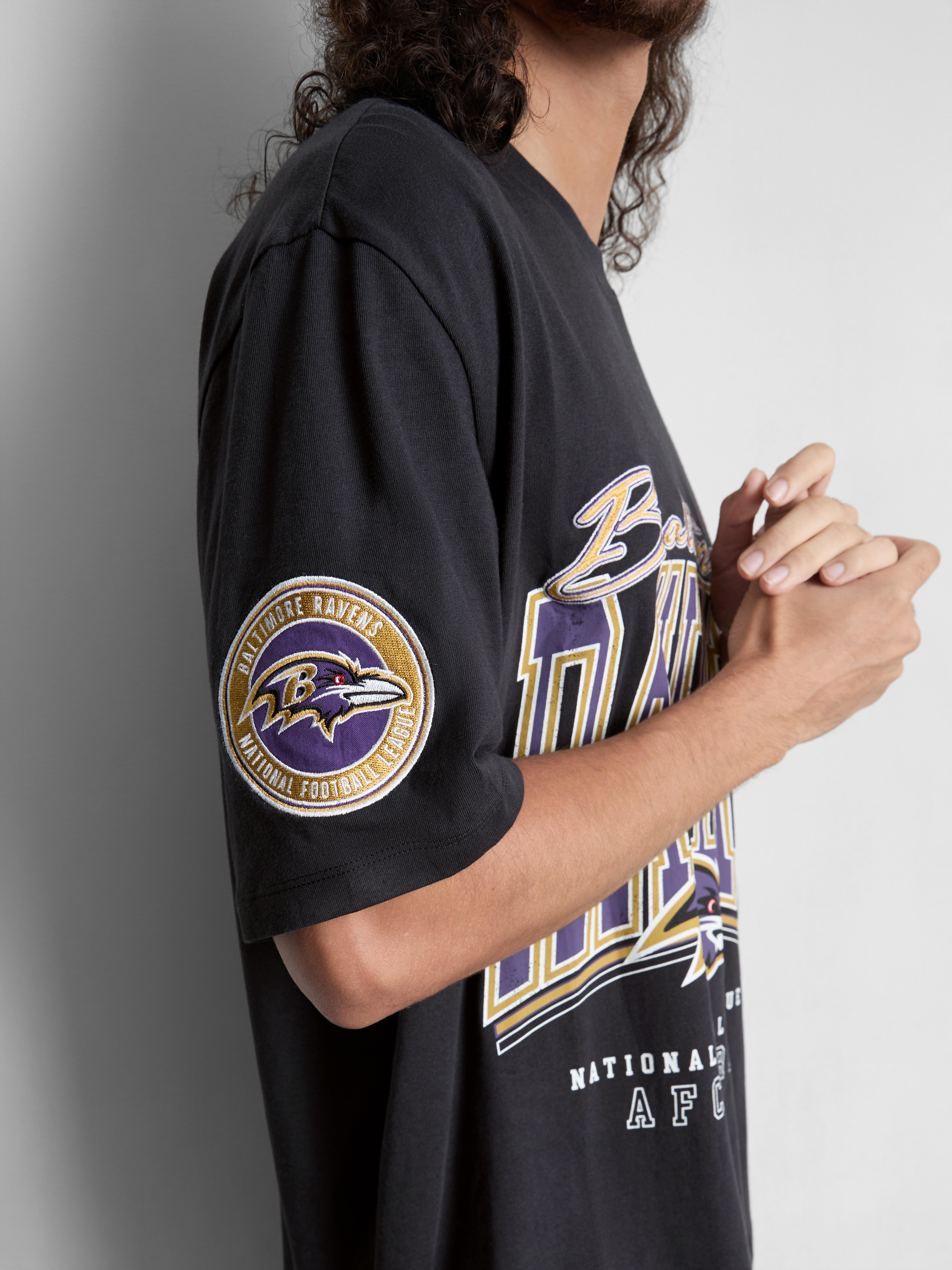 NFL Baltimore Ravens Pure Cotton Graphic T-Shirt - Black