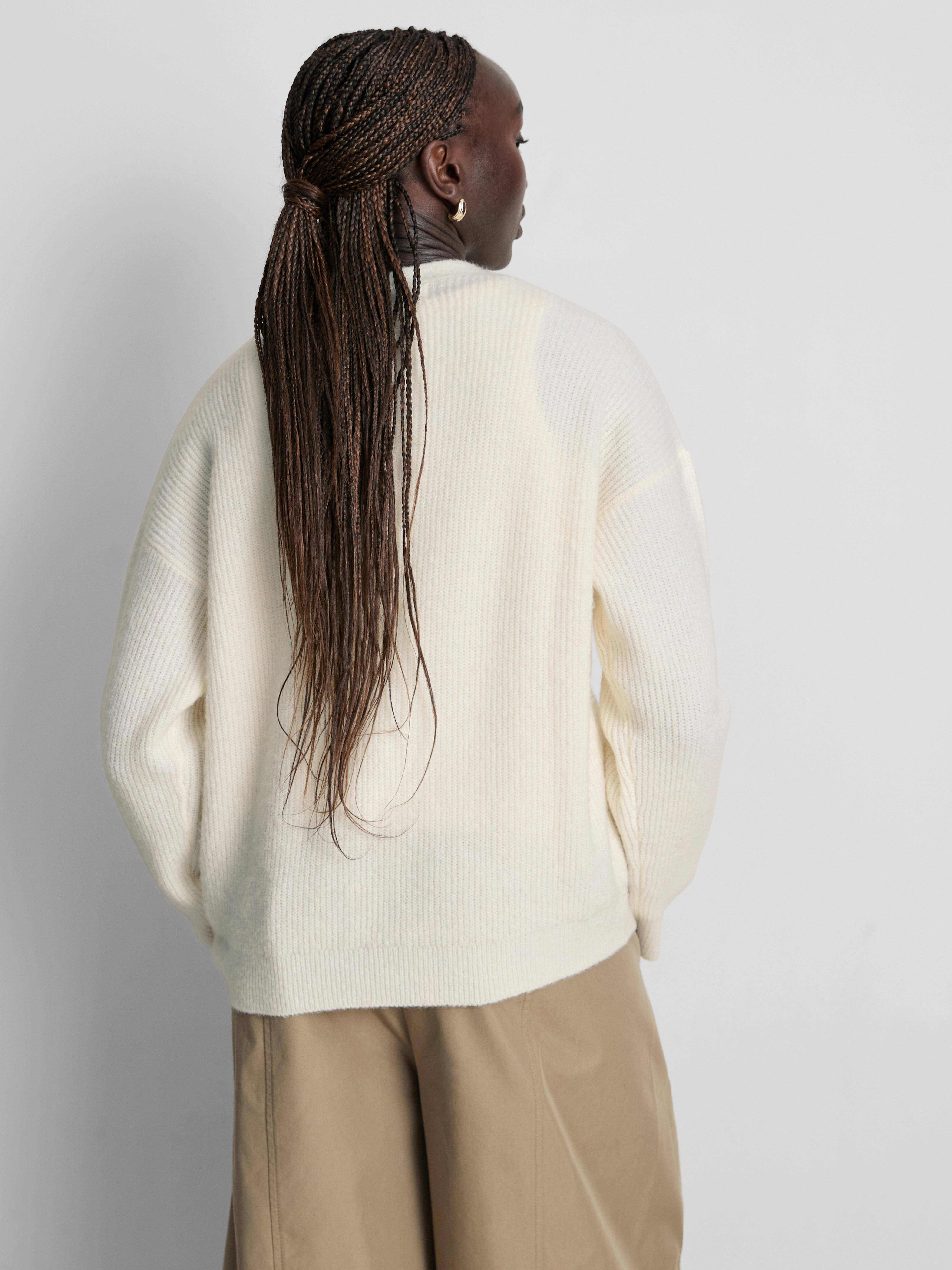 Soft Rib V-Neck Cardigan - Ivory