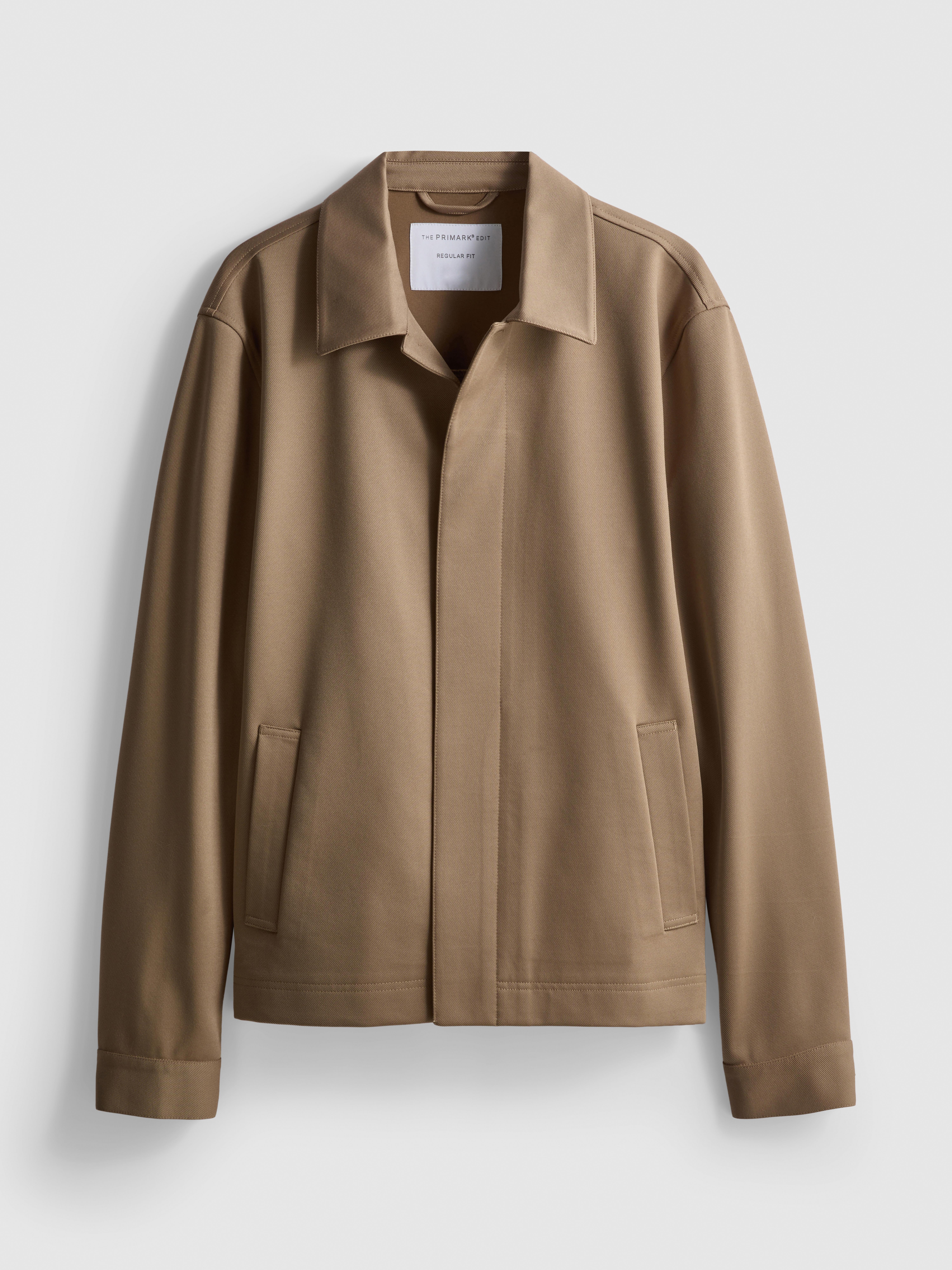 The Edit Regular Fit Collared Jacket - Stone
