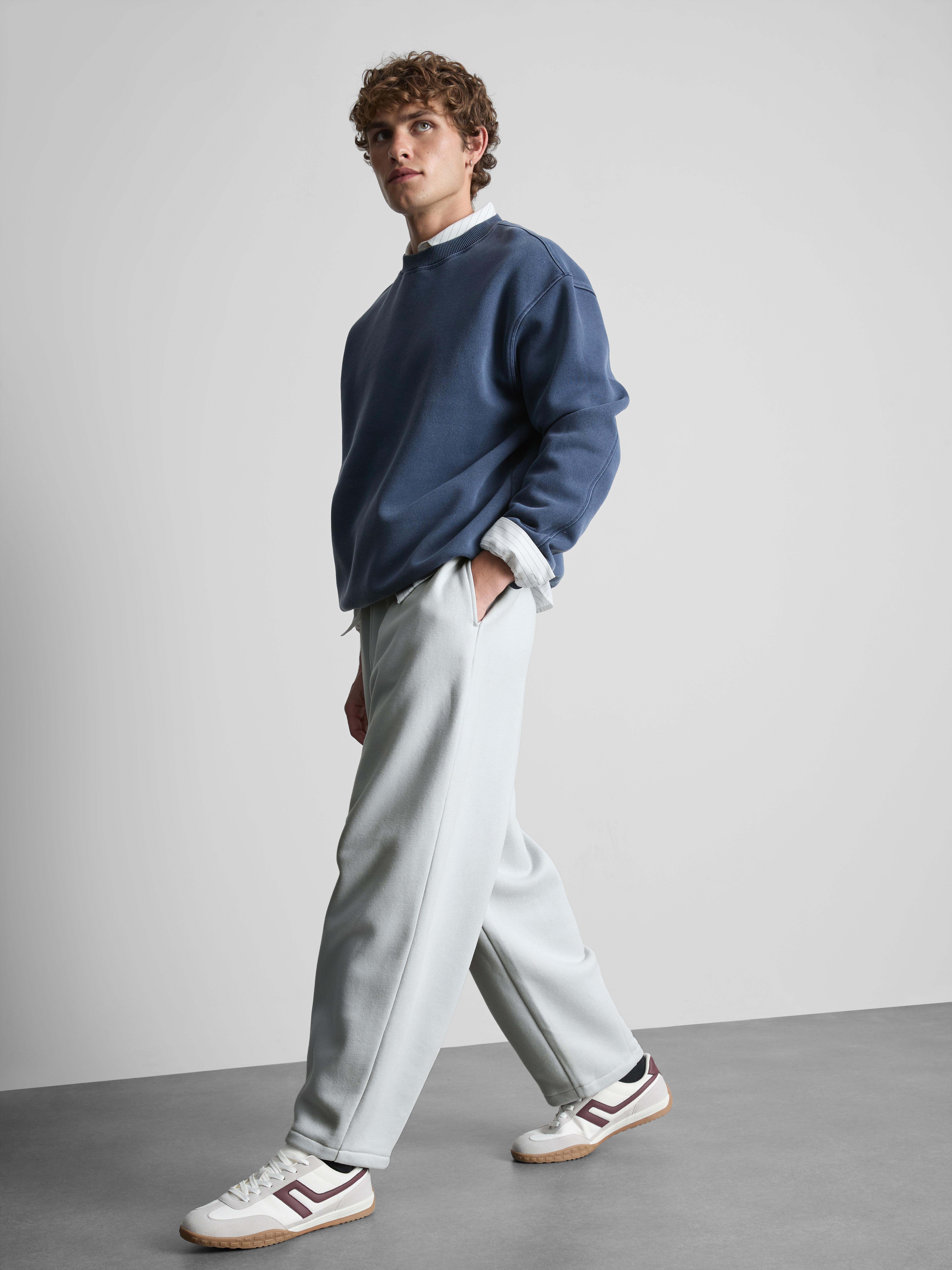 Cotton-Rich Balloon-Fit Joggers - Light Gray