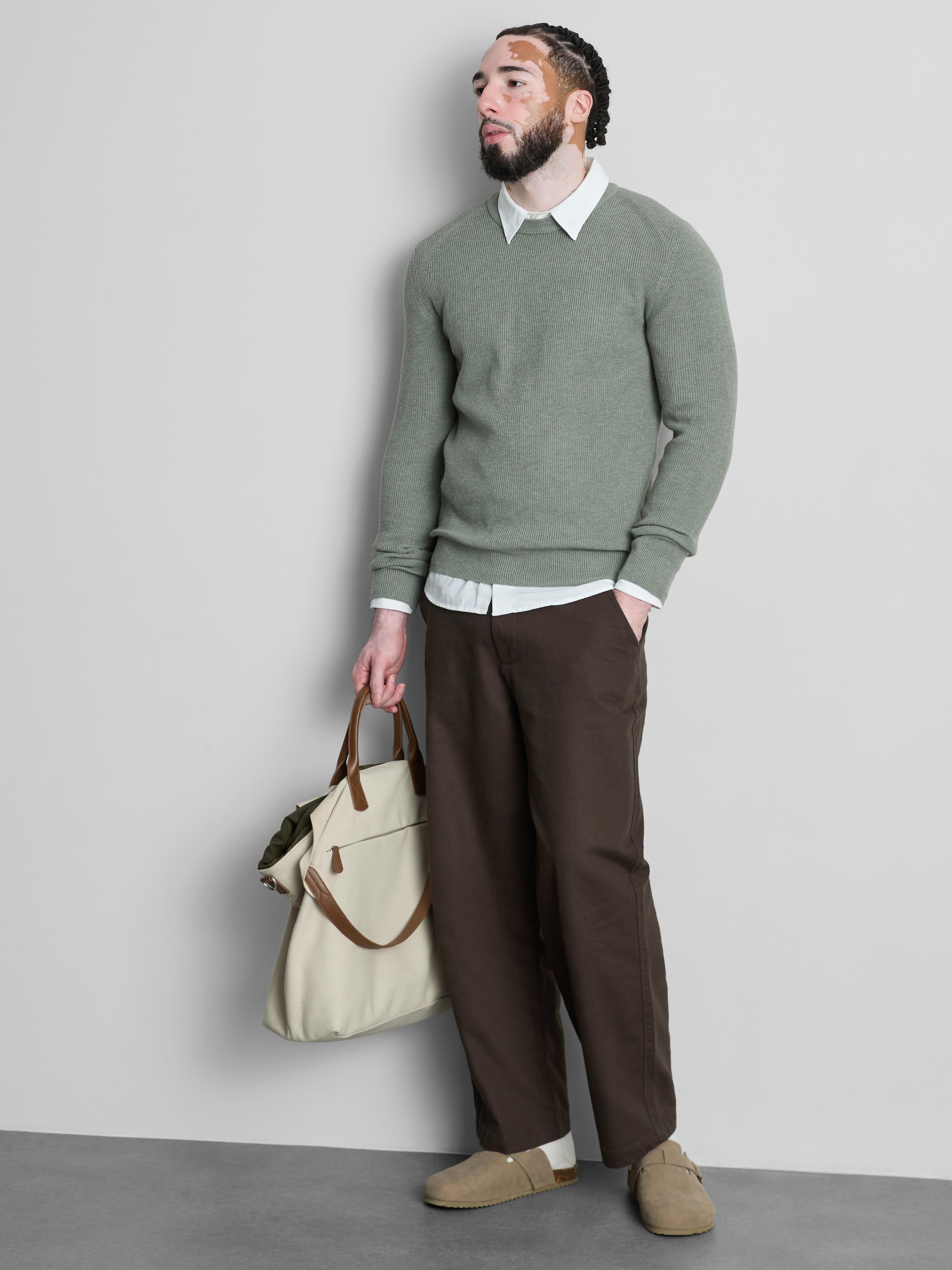 Mid-Rise Chino Pants - Brown