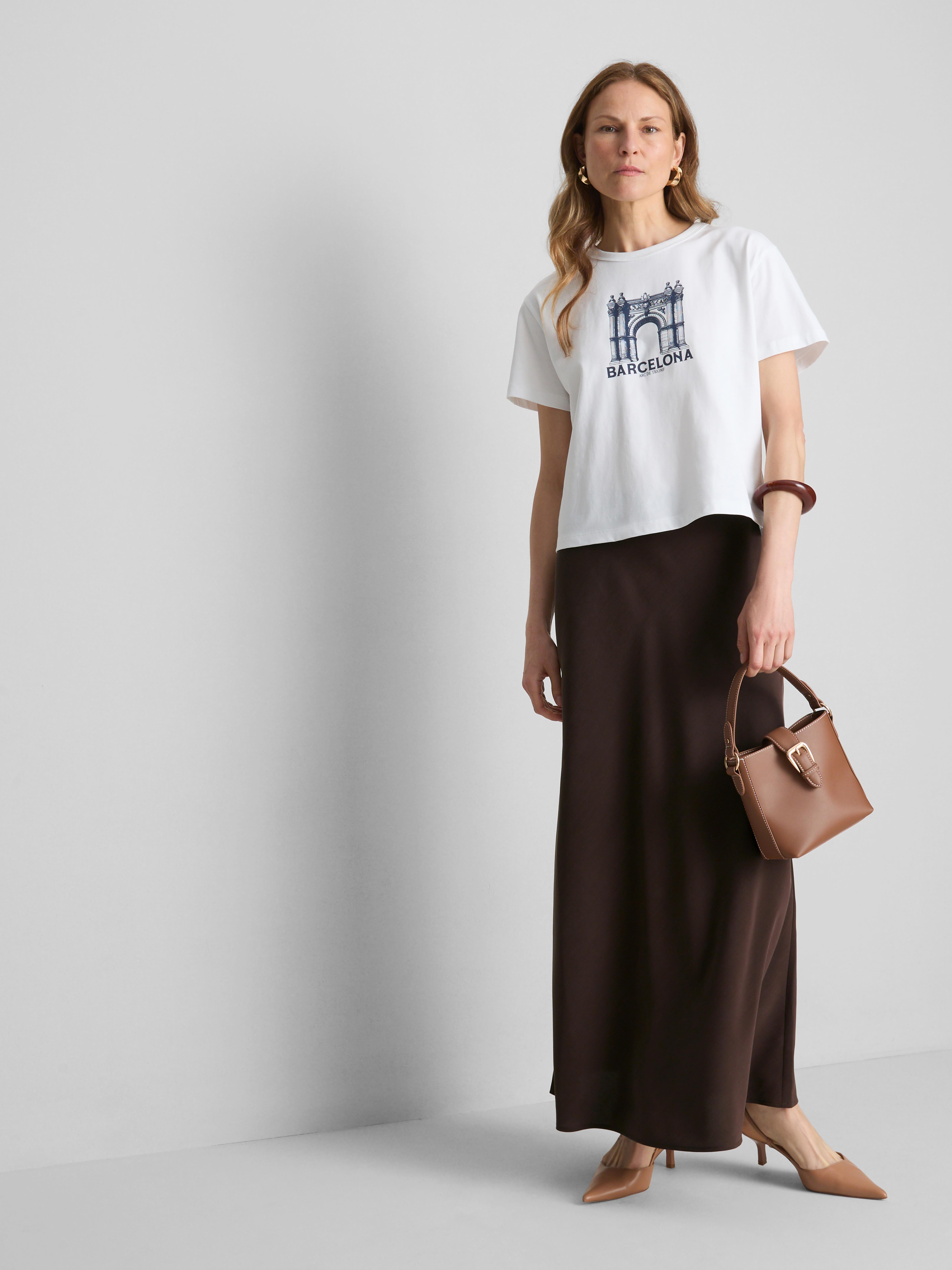 Bias-Cut Midi Skirt - Chocolate