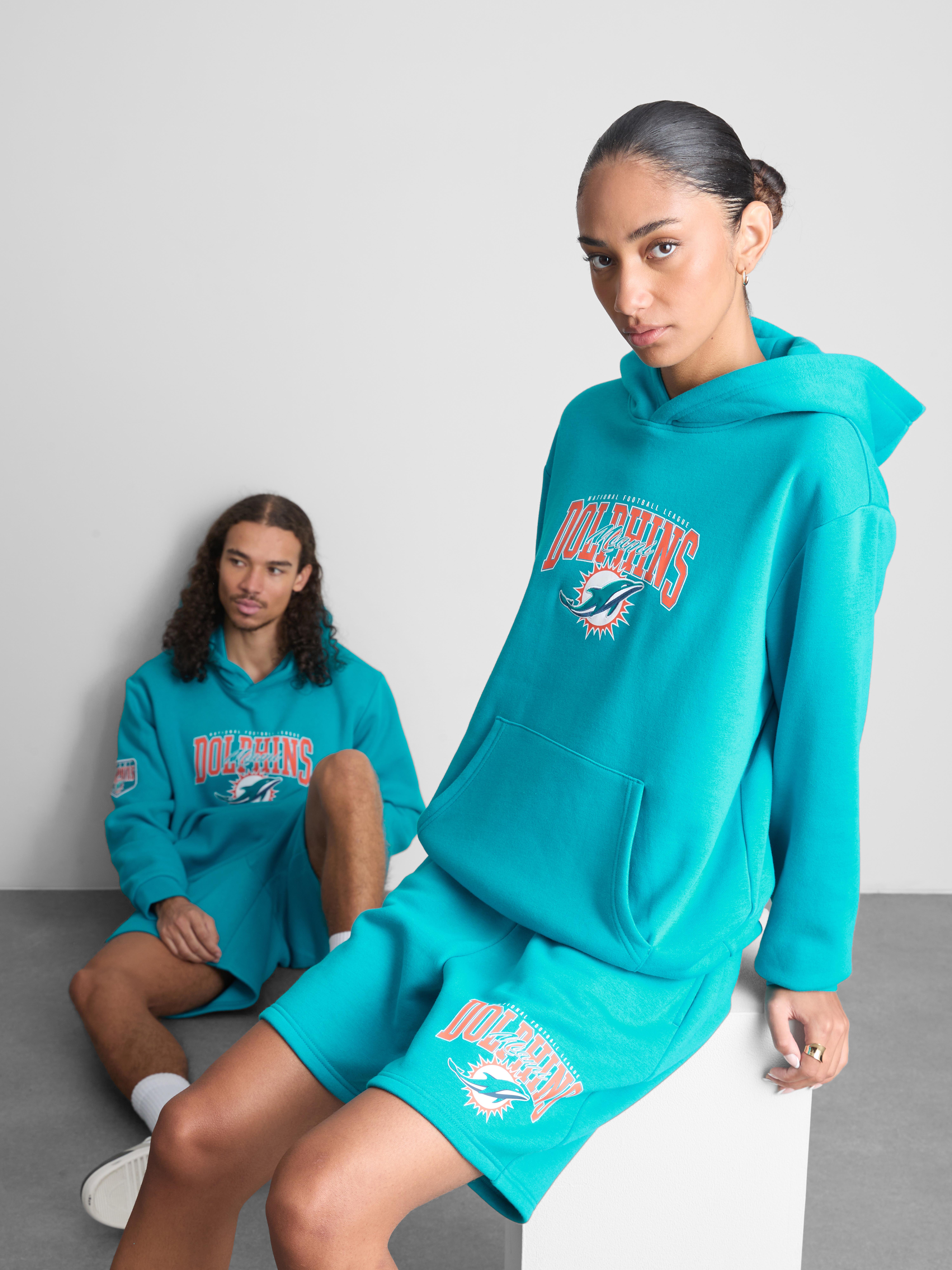NFL Miami Dolphins Cotton-Rich Hoodie - Teal