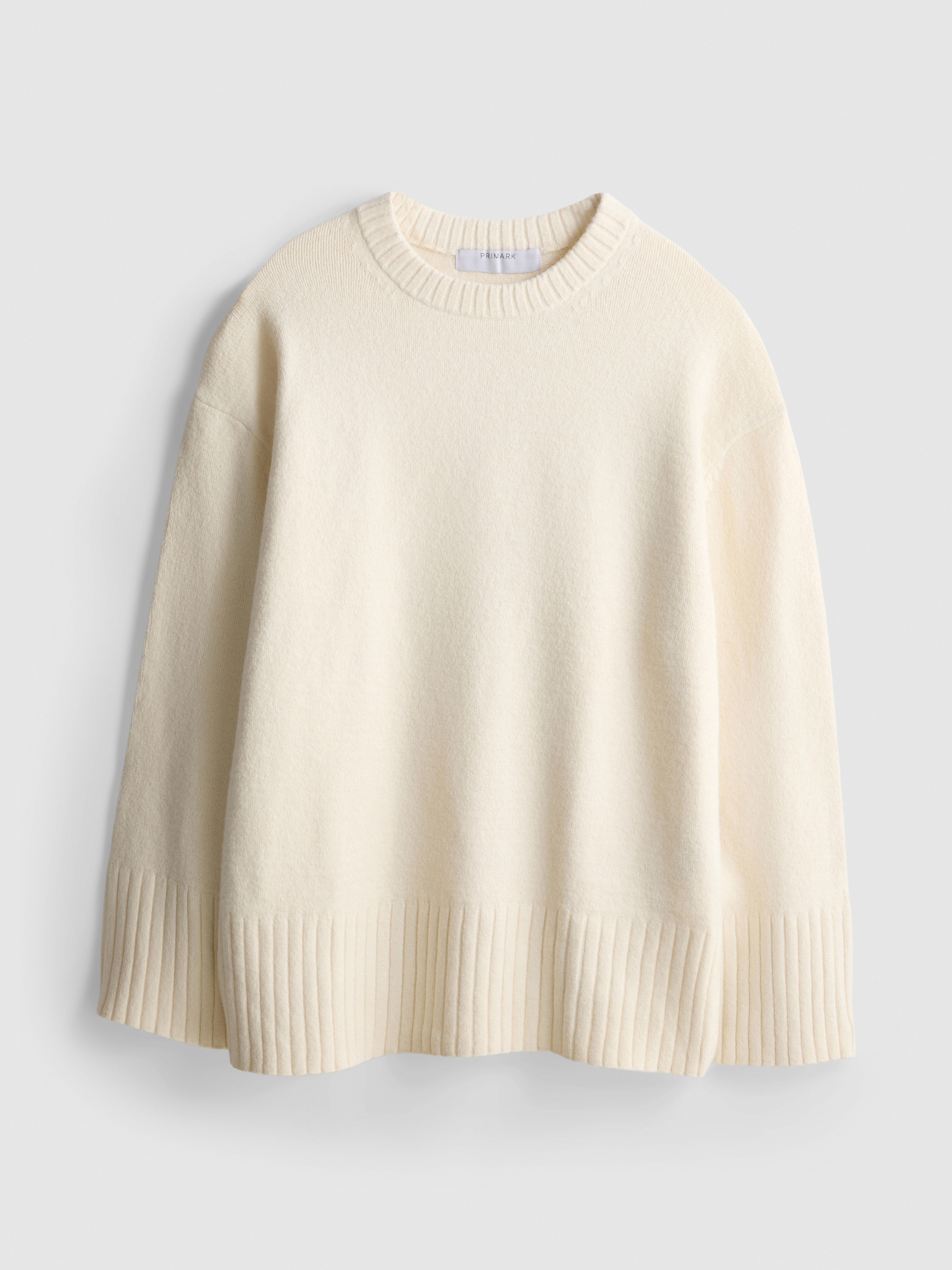 Knitted Wide-Sleeve Sweater - Ivory