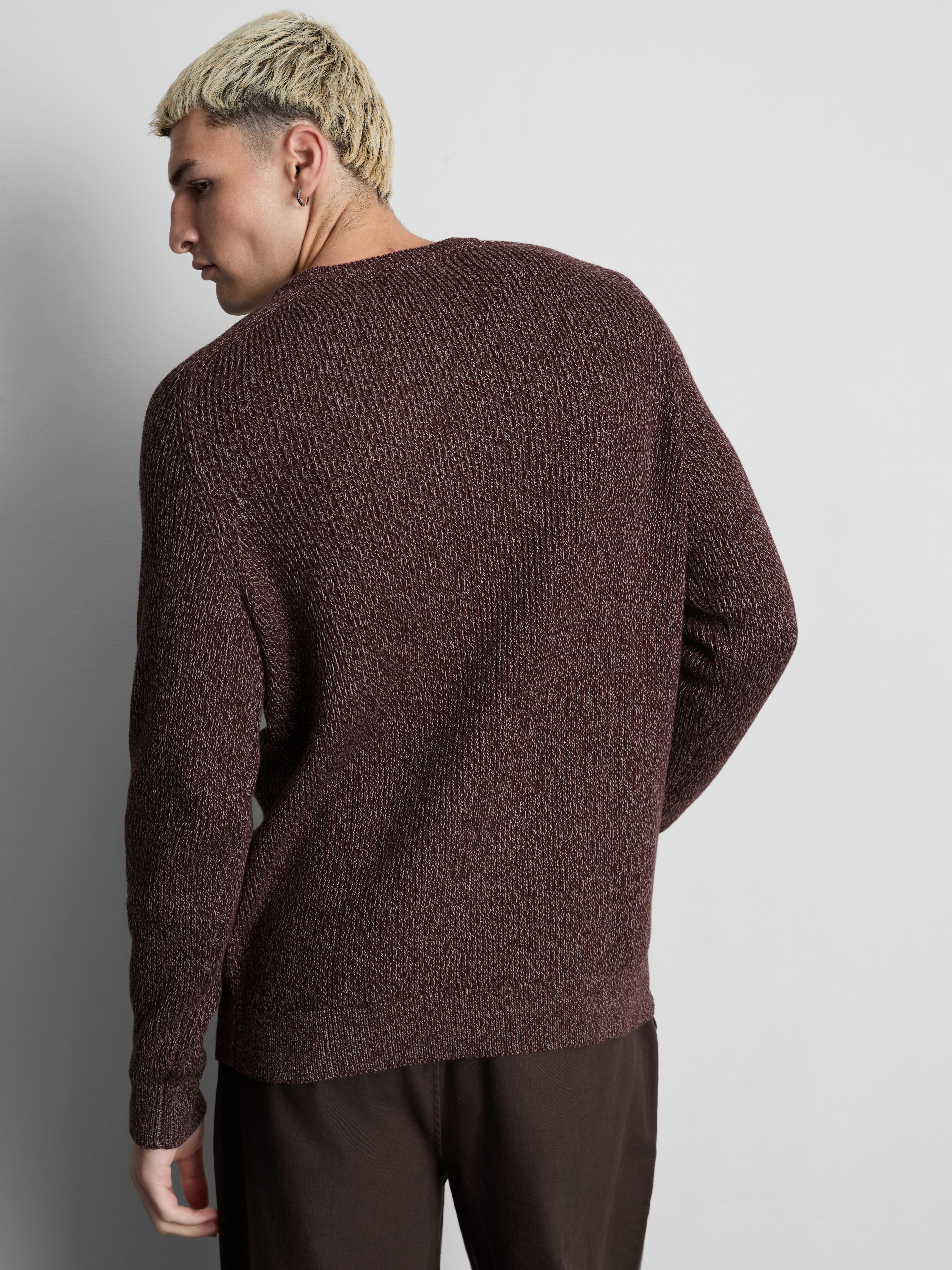 Cotton Rich Crew Neck Sweater - Red