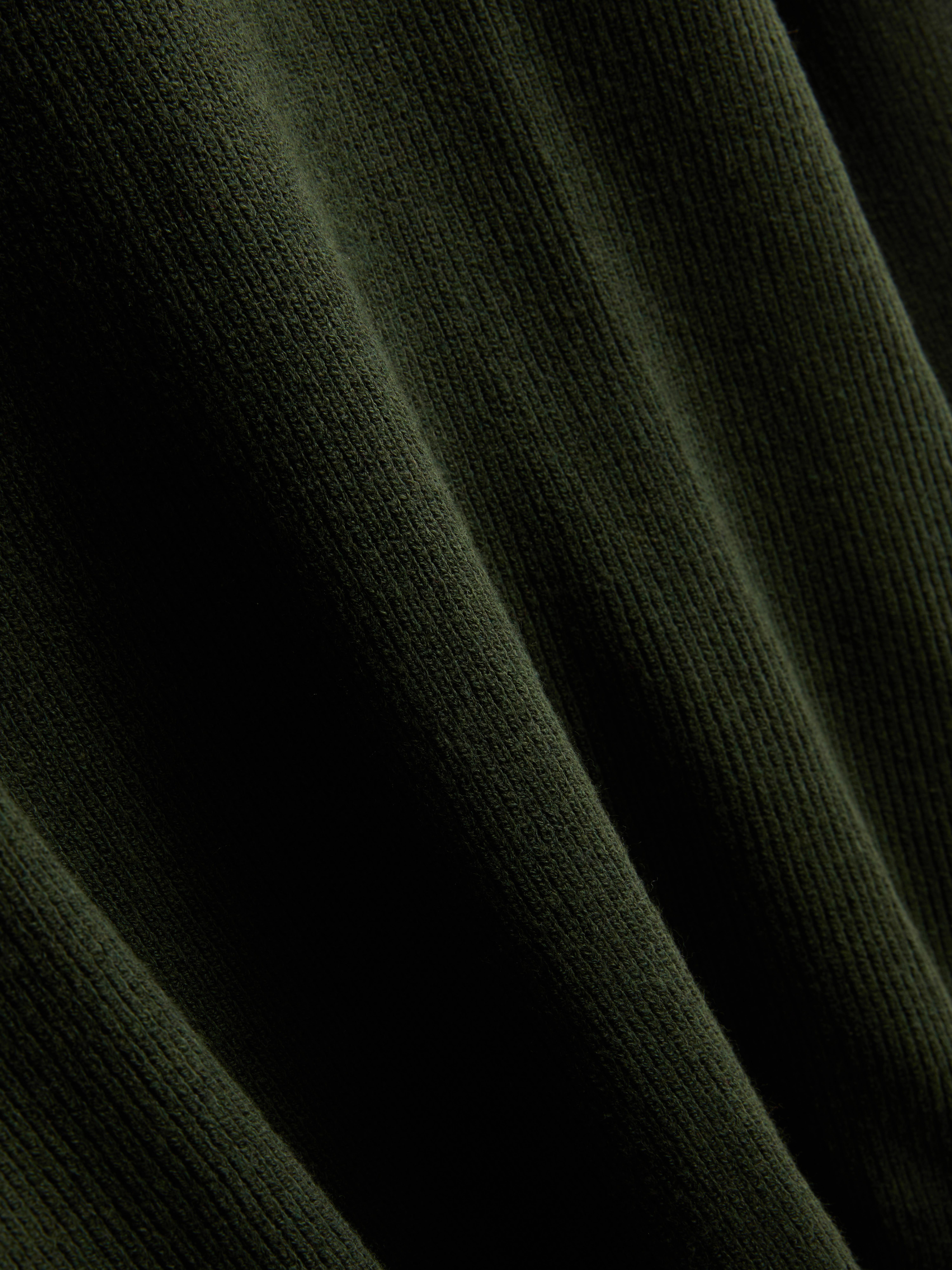 Ribbed Crewneck Sweater - Dark Green