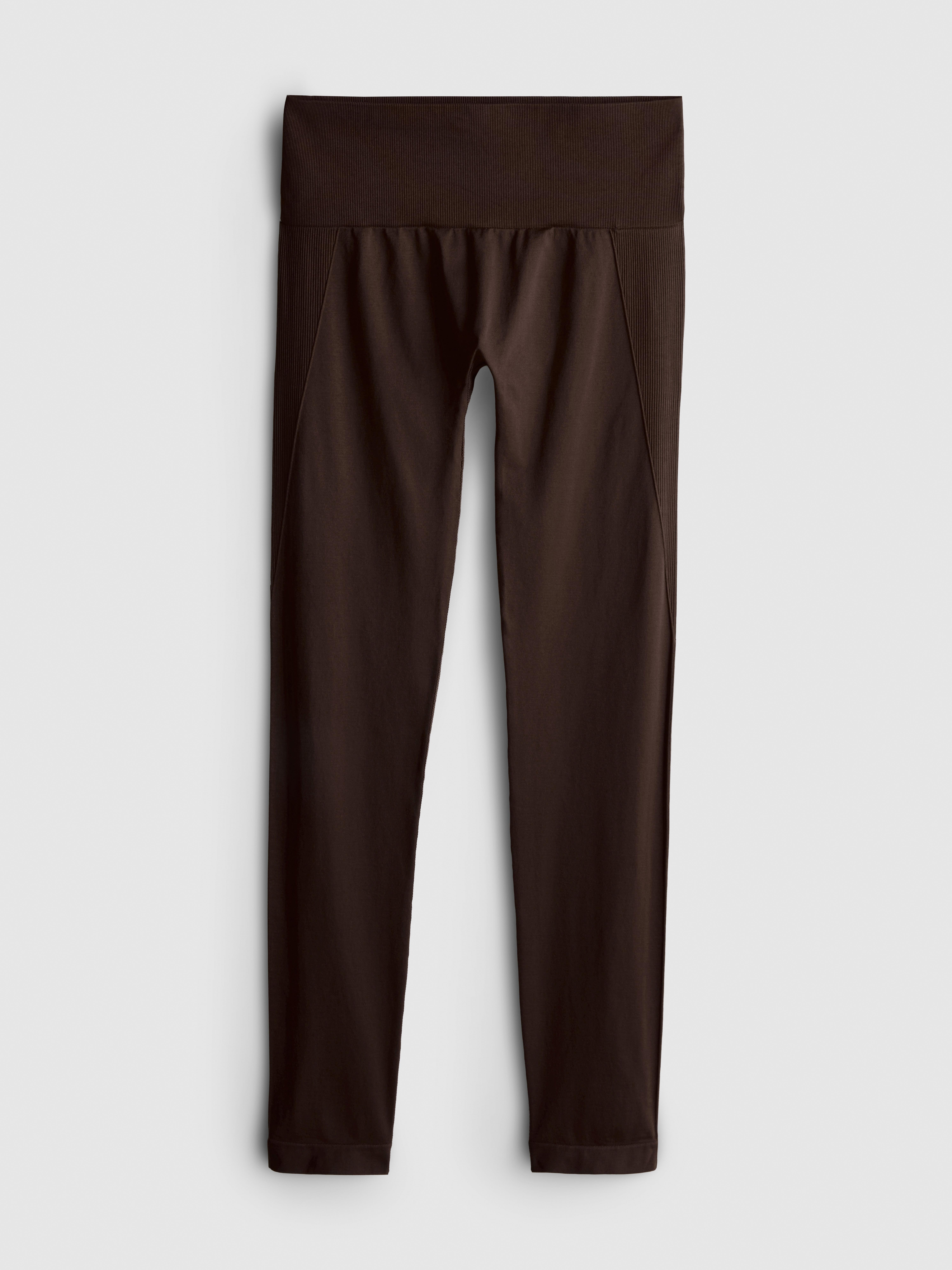 Seamless High-Waisted Active Leggings - Chocolate