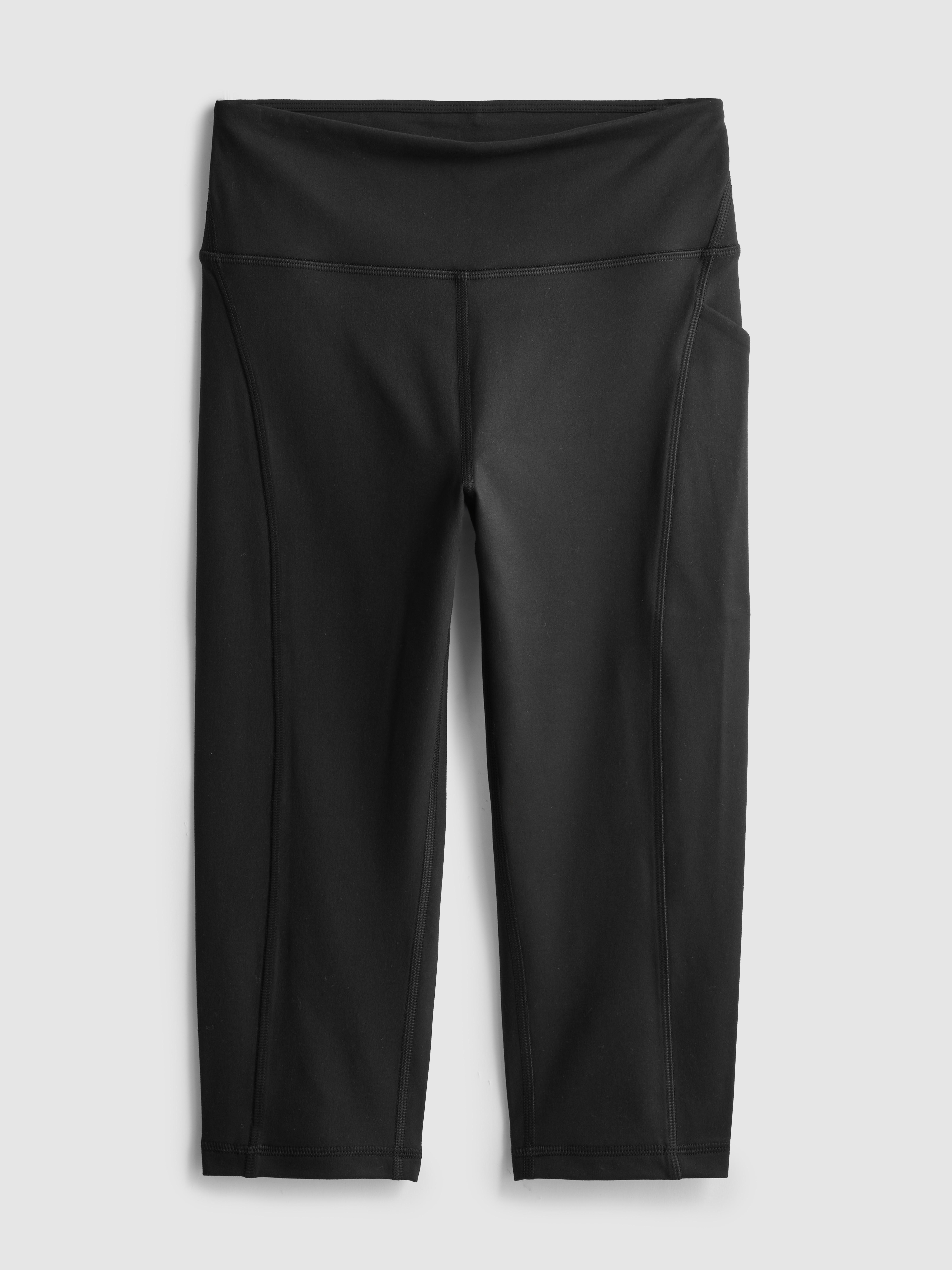 High Waisted Active Capri Leggings - Black