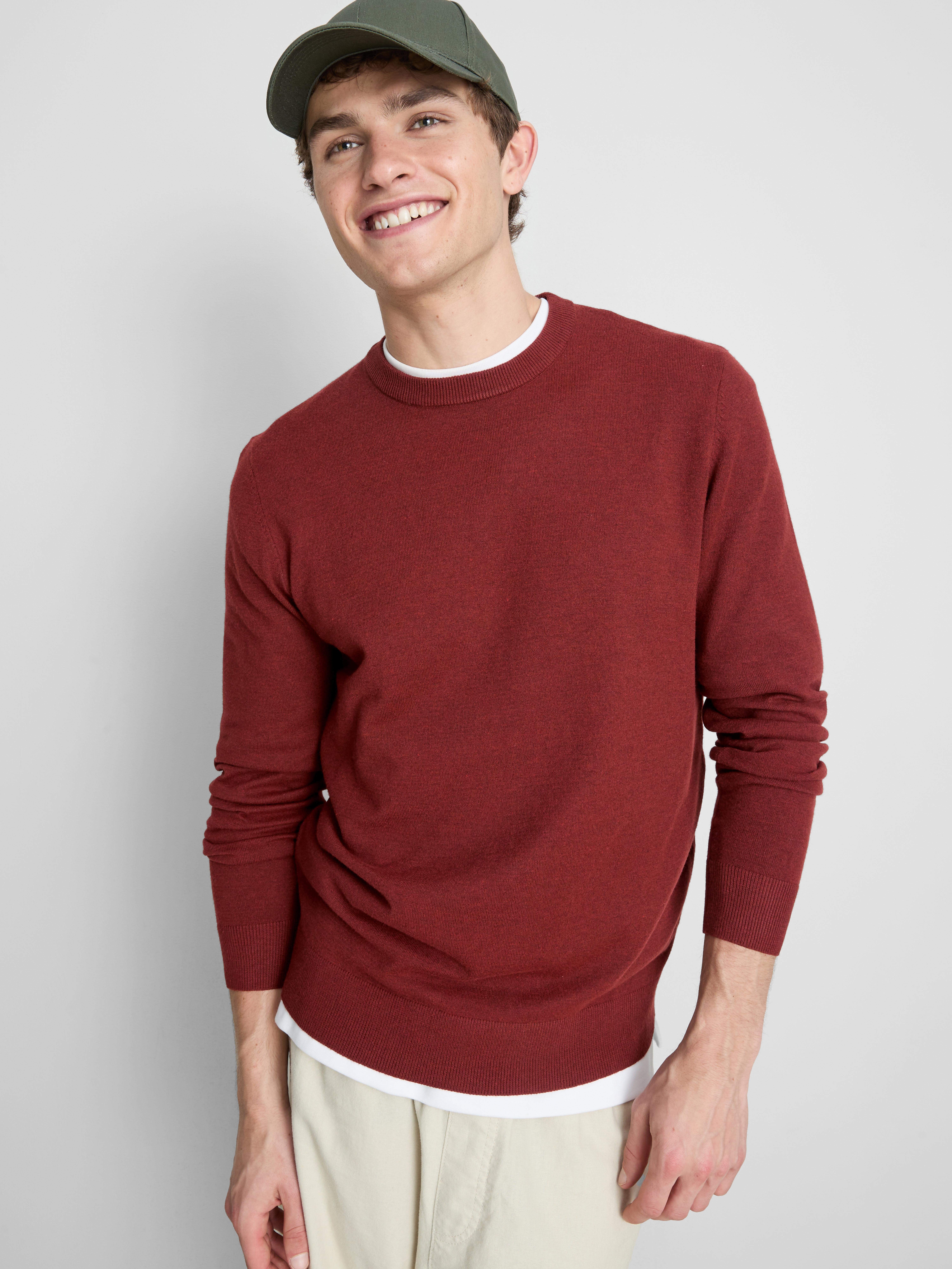 Crew Neck Sweater - Red