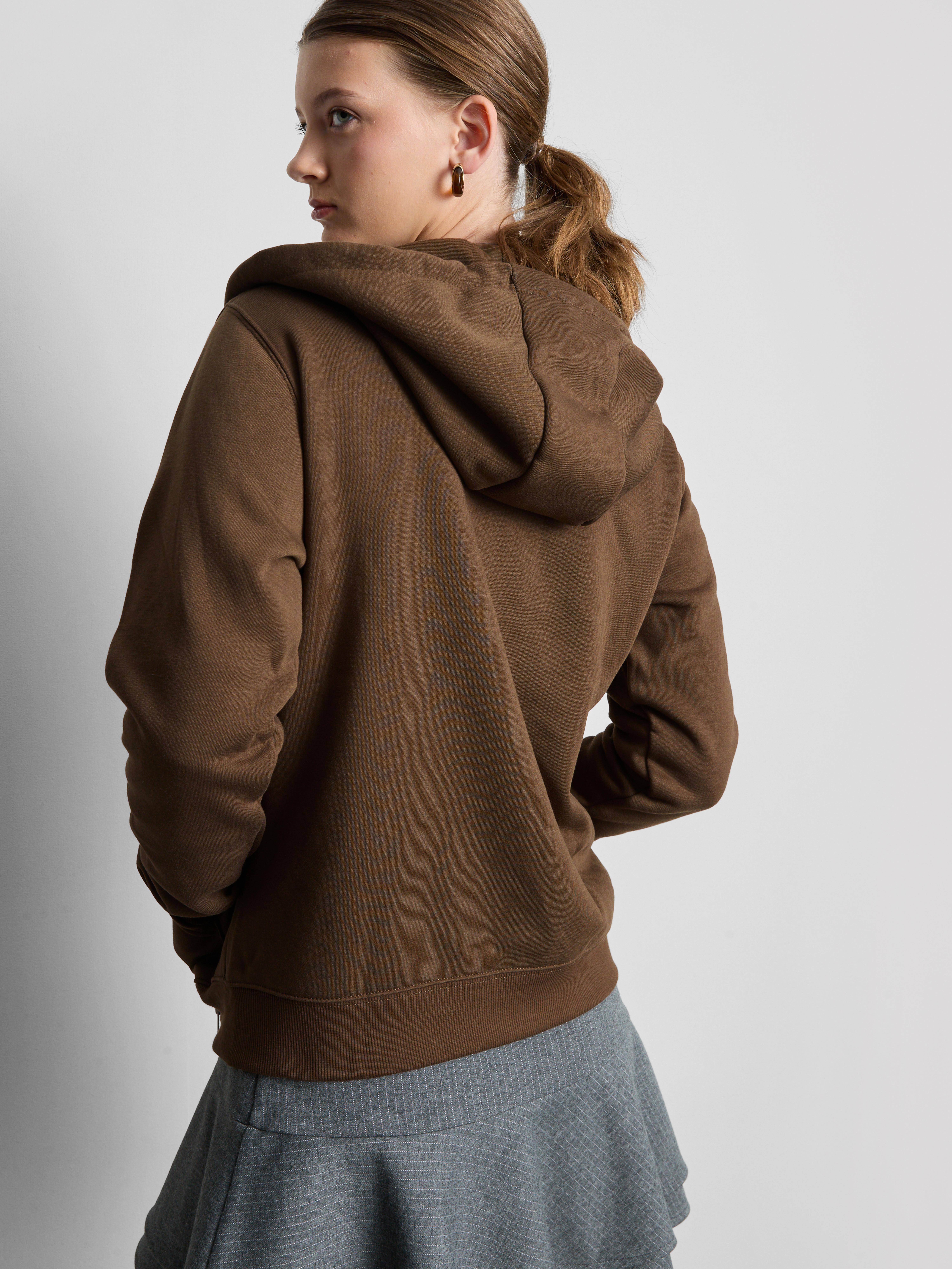 Essential Cotton Blend Zip Through Hoodie - Olive