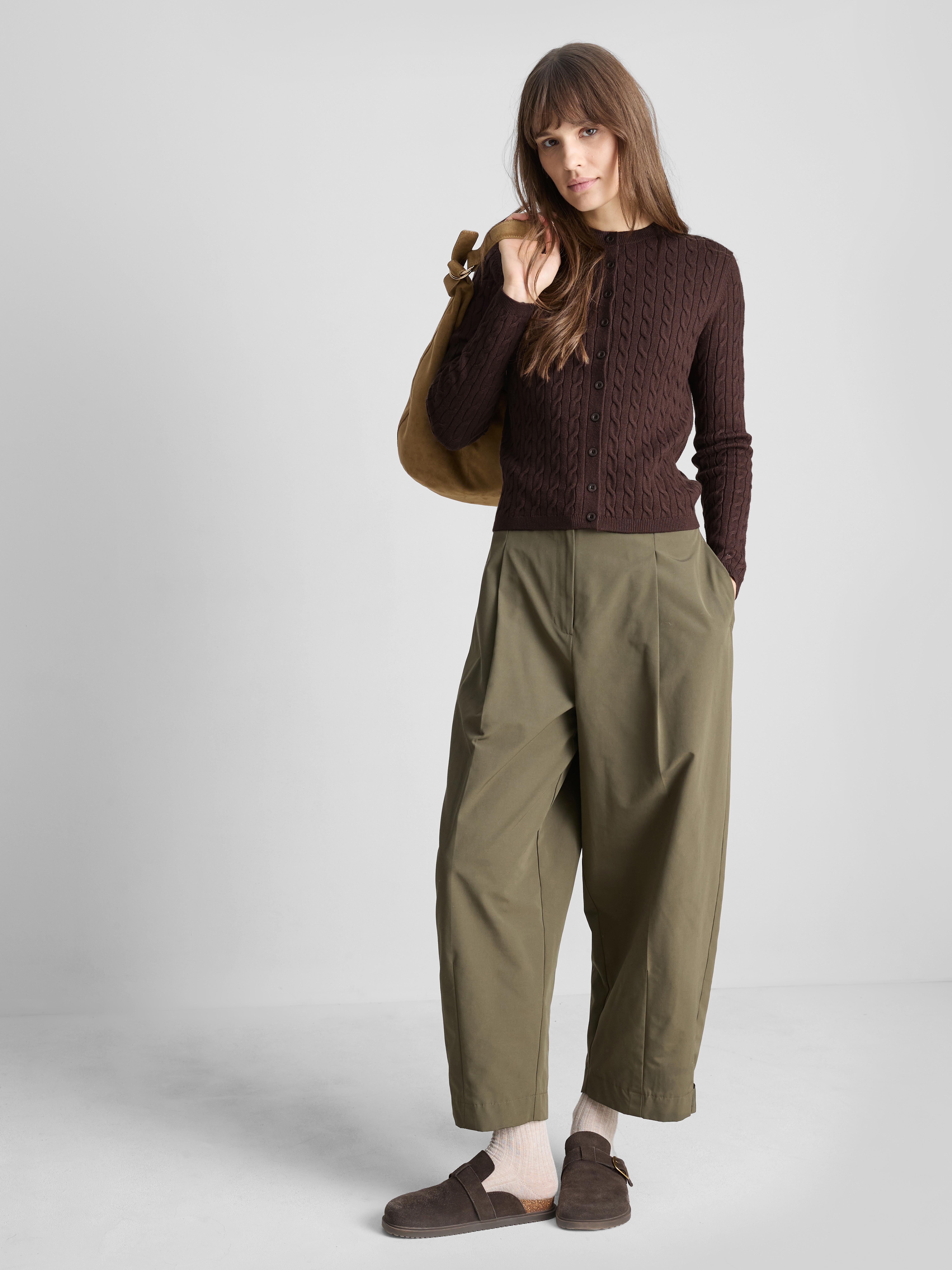 Cable Knit Cardigan - Brown