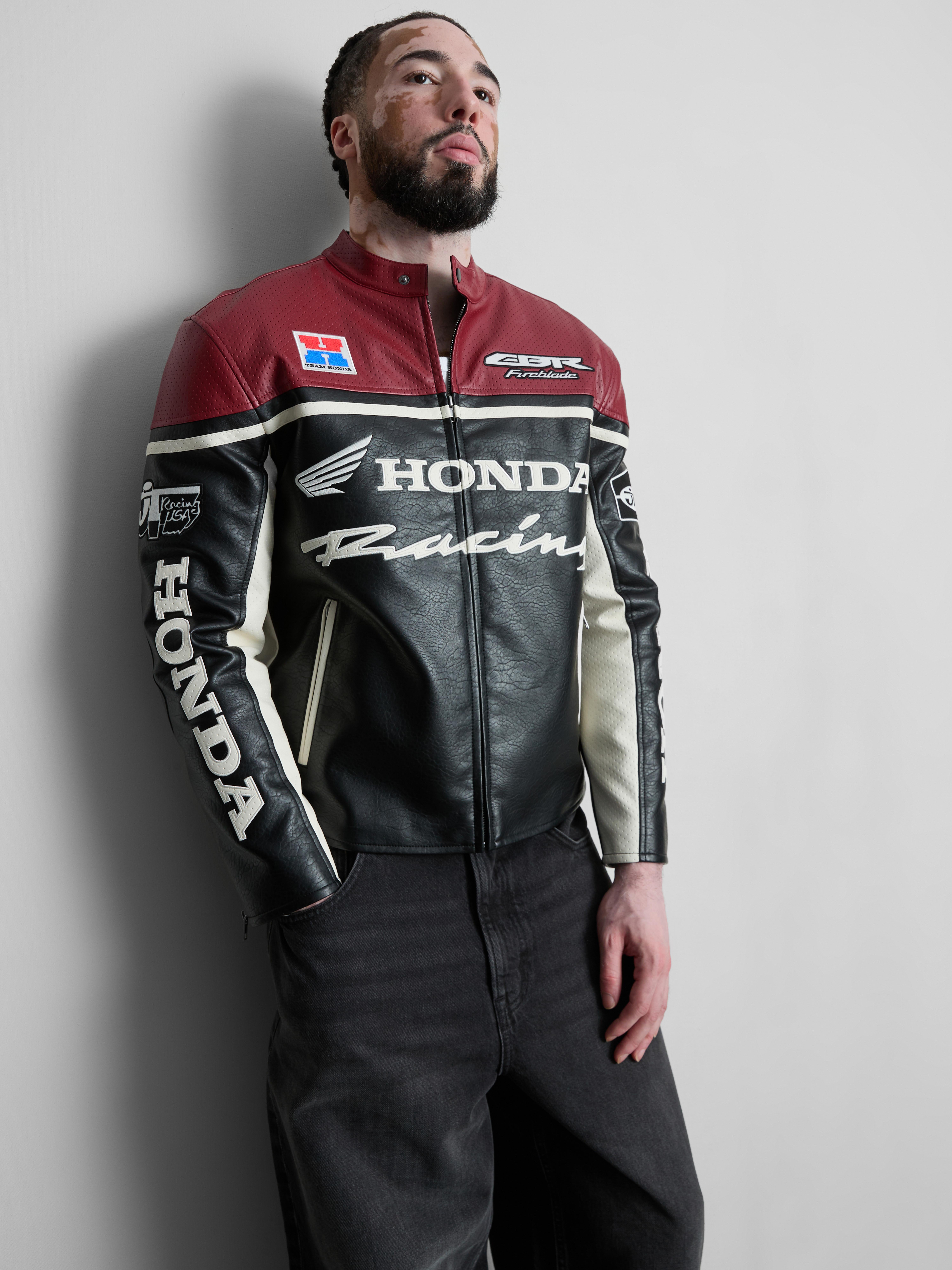 Honda Racing Biker Jacket - Black