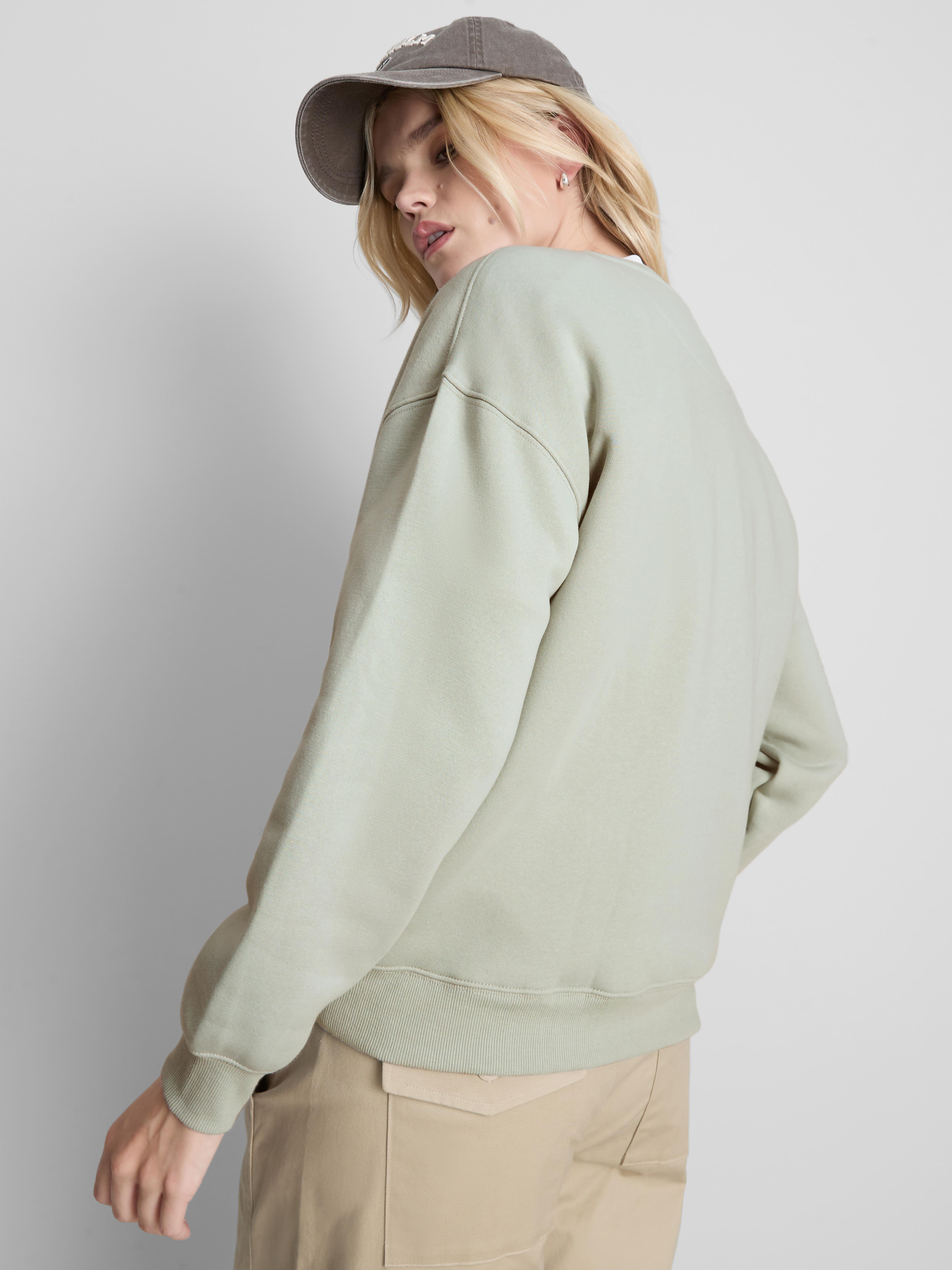 Essential Cotton Blend Sweatshirt - Light Green