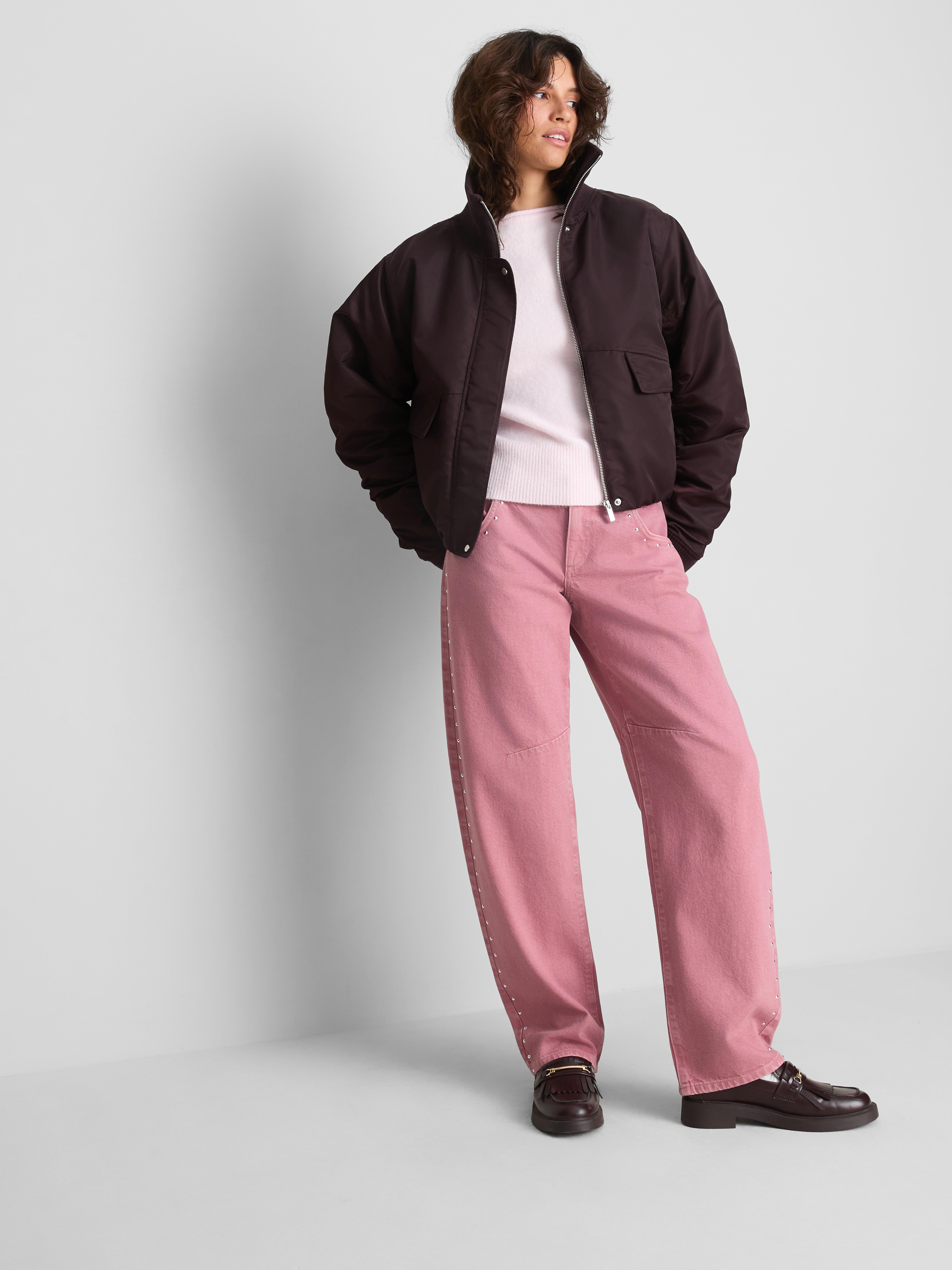 The Primark Scene | High Collar Padded Bomber Jacket - Burgundy