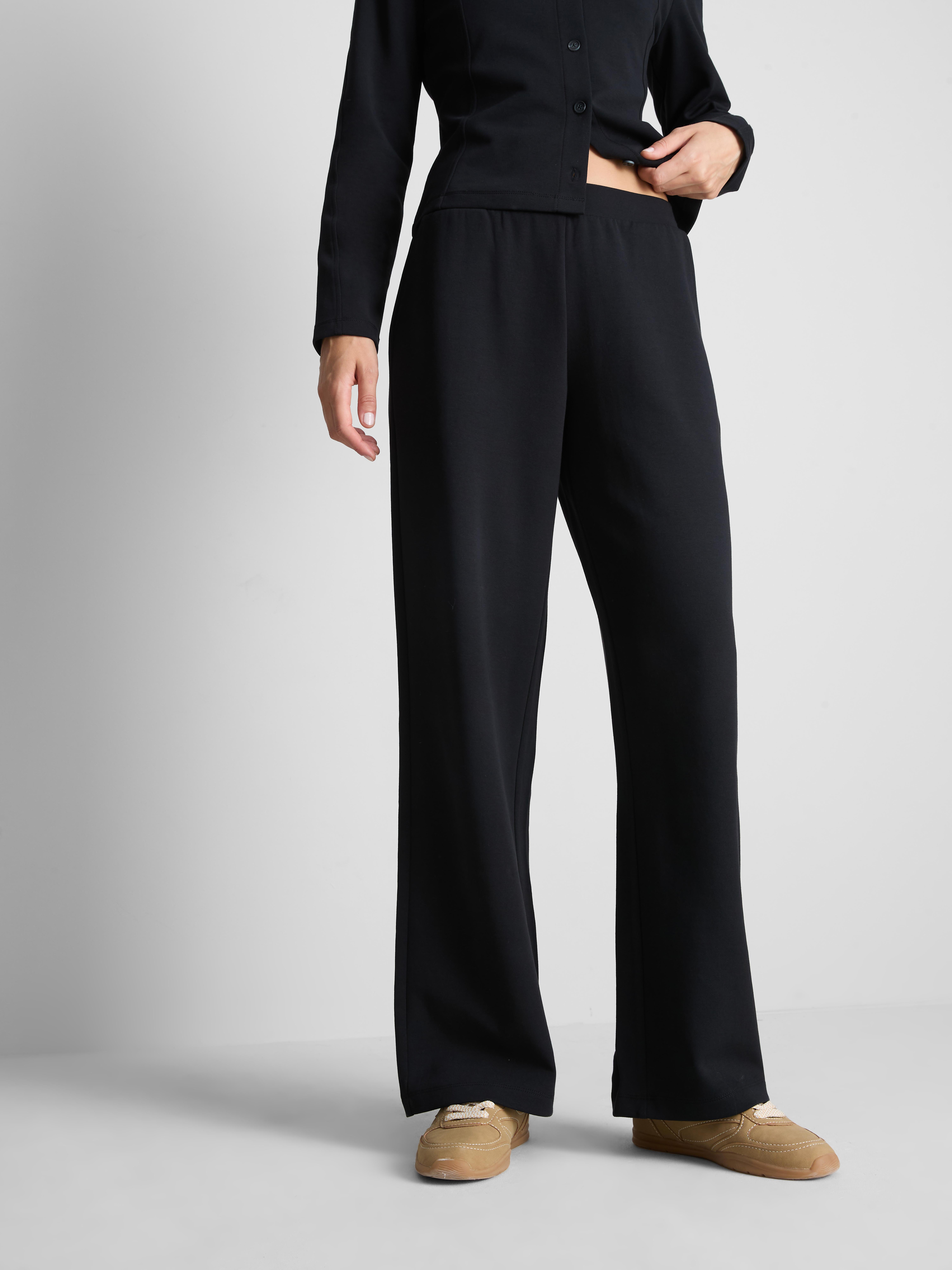 Paula Echevarría Wide Leg Joggers - Black