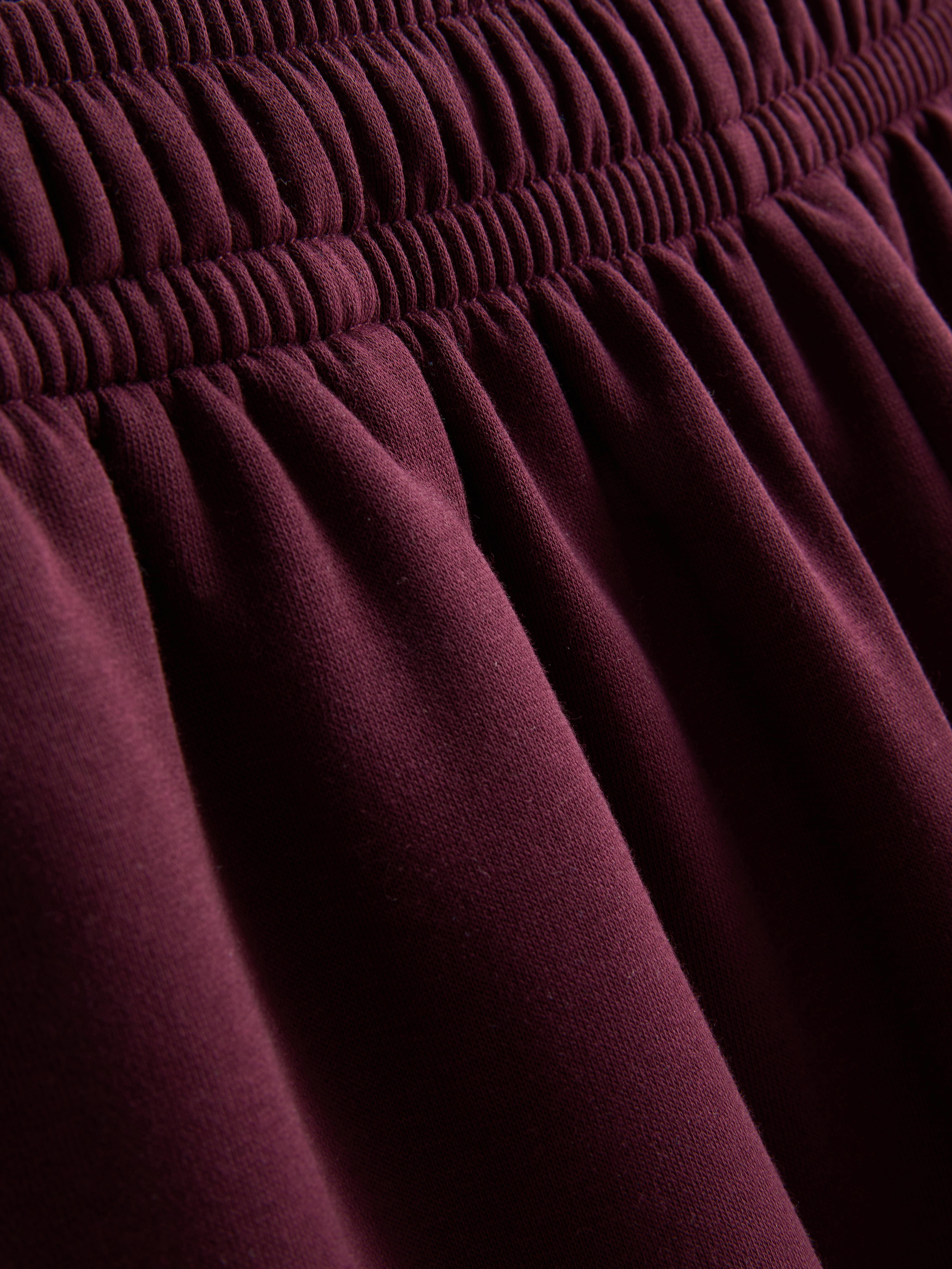Cotton Blend Cuffed Joggers - Burgundy