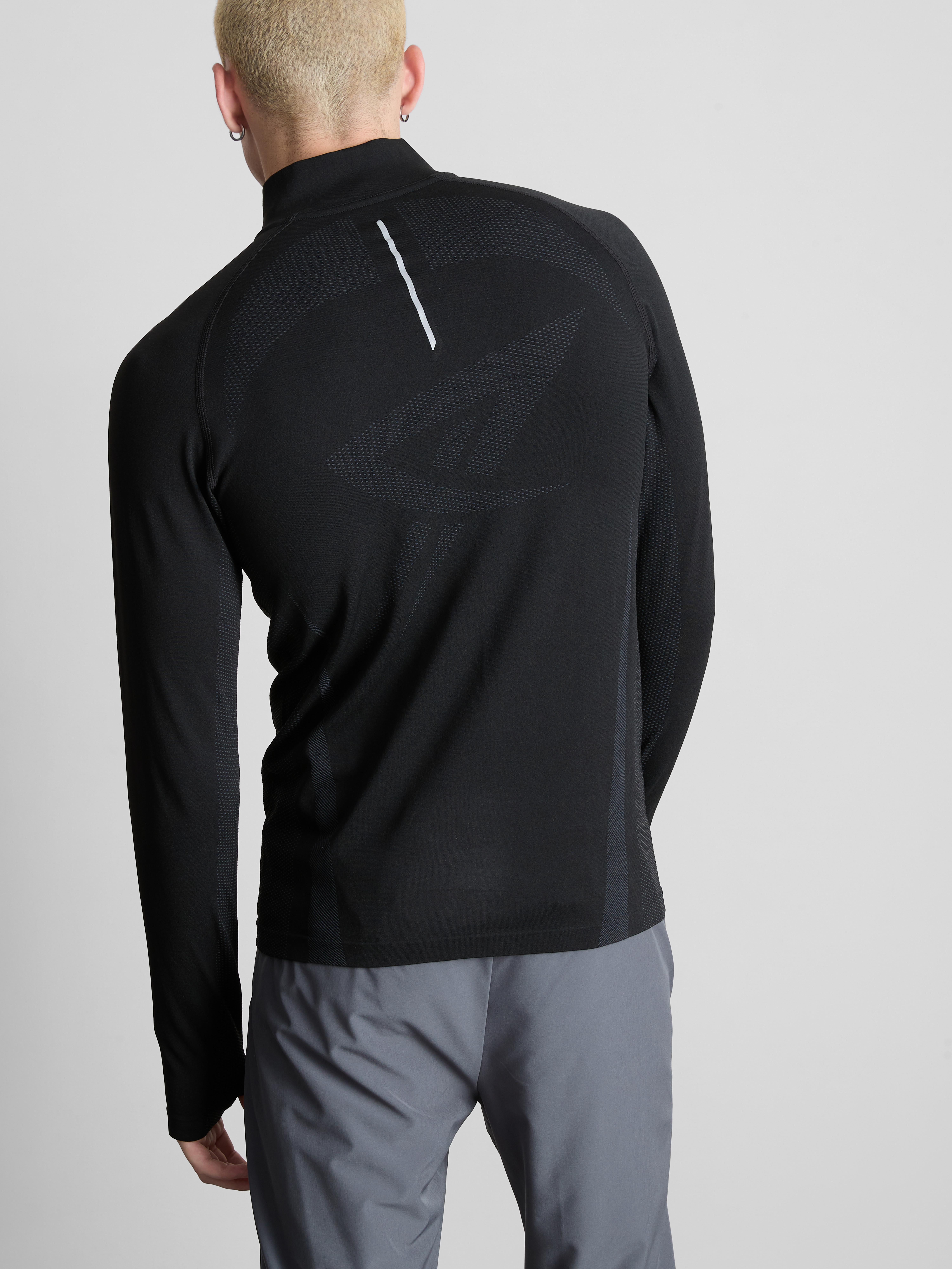 Quarter Zip Gym Top - Black
