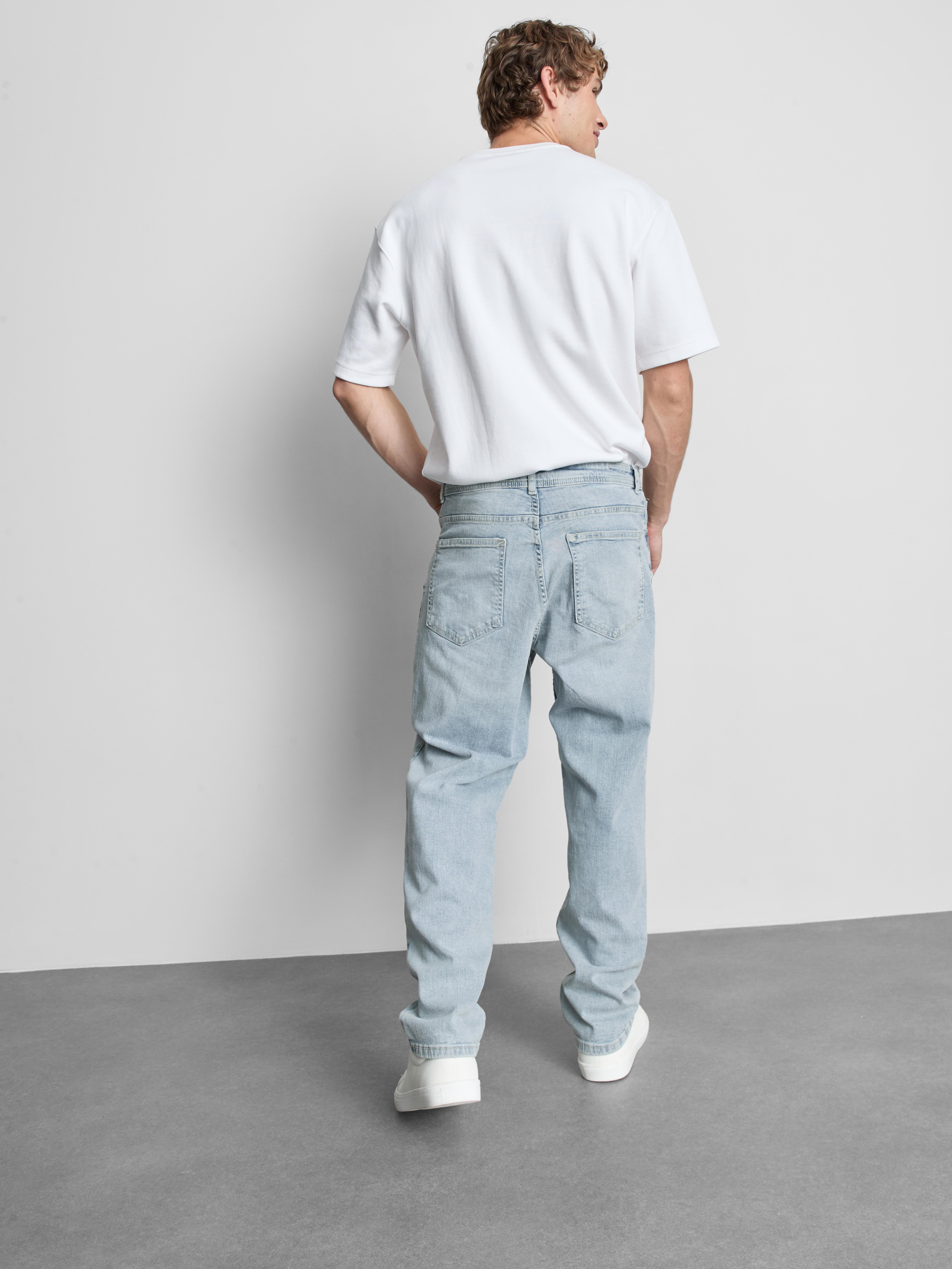 Stretch Straight Leg Jeans - Light Blue