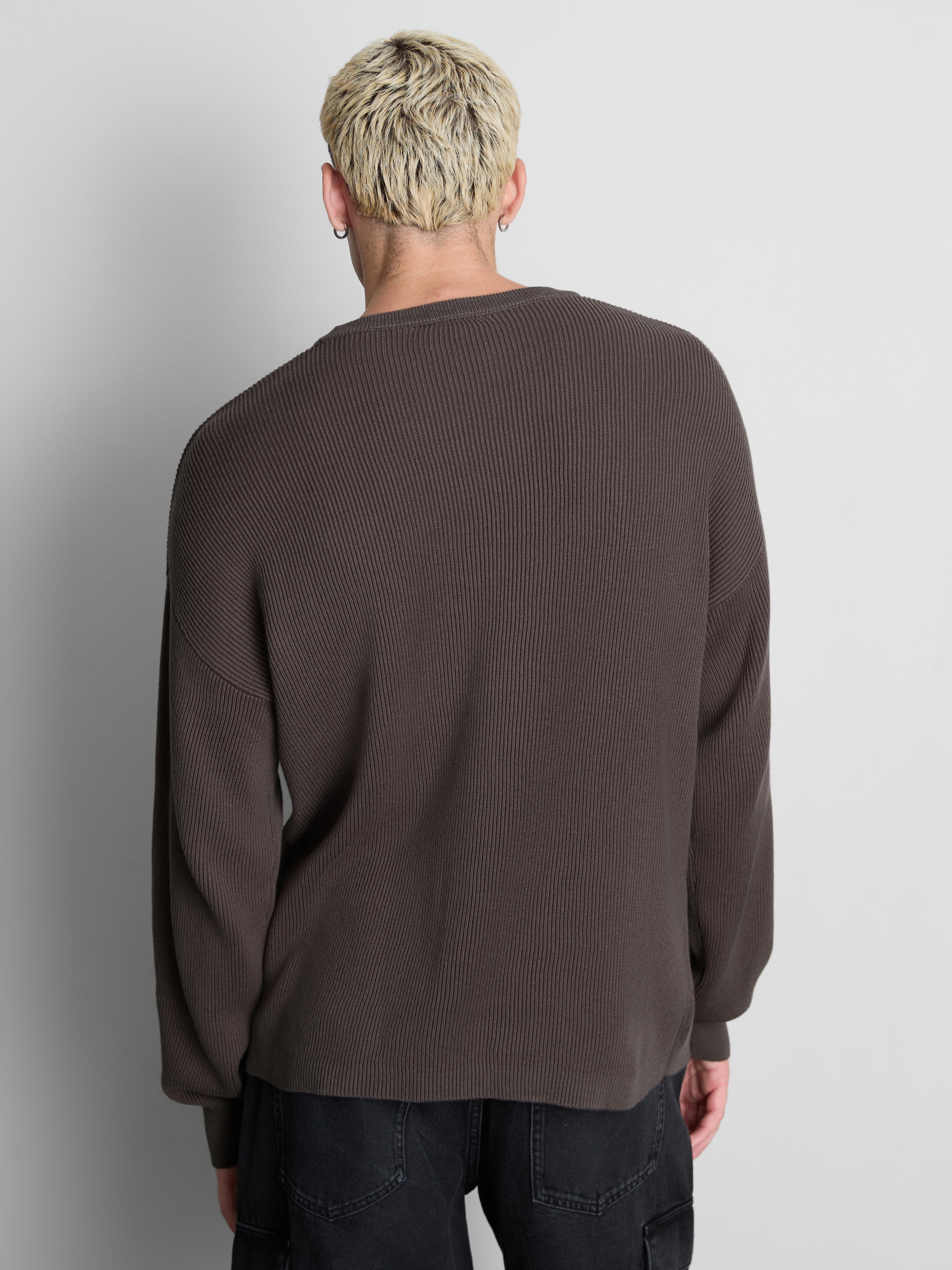 Frankenstein Pure Cotton Graphic Sweater - Gray