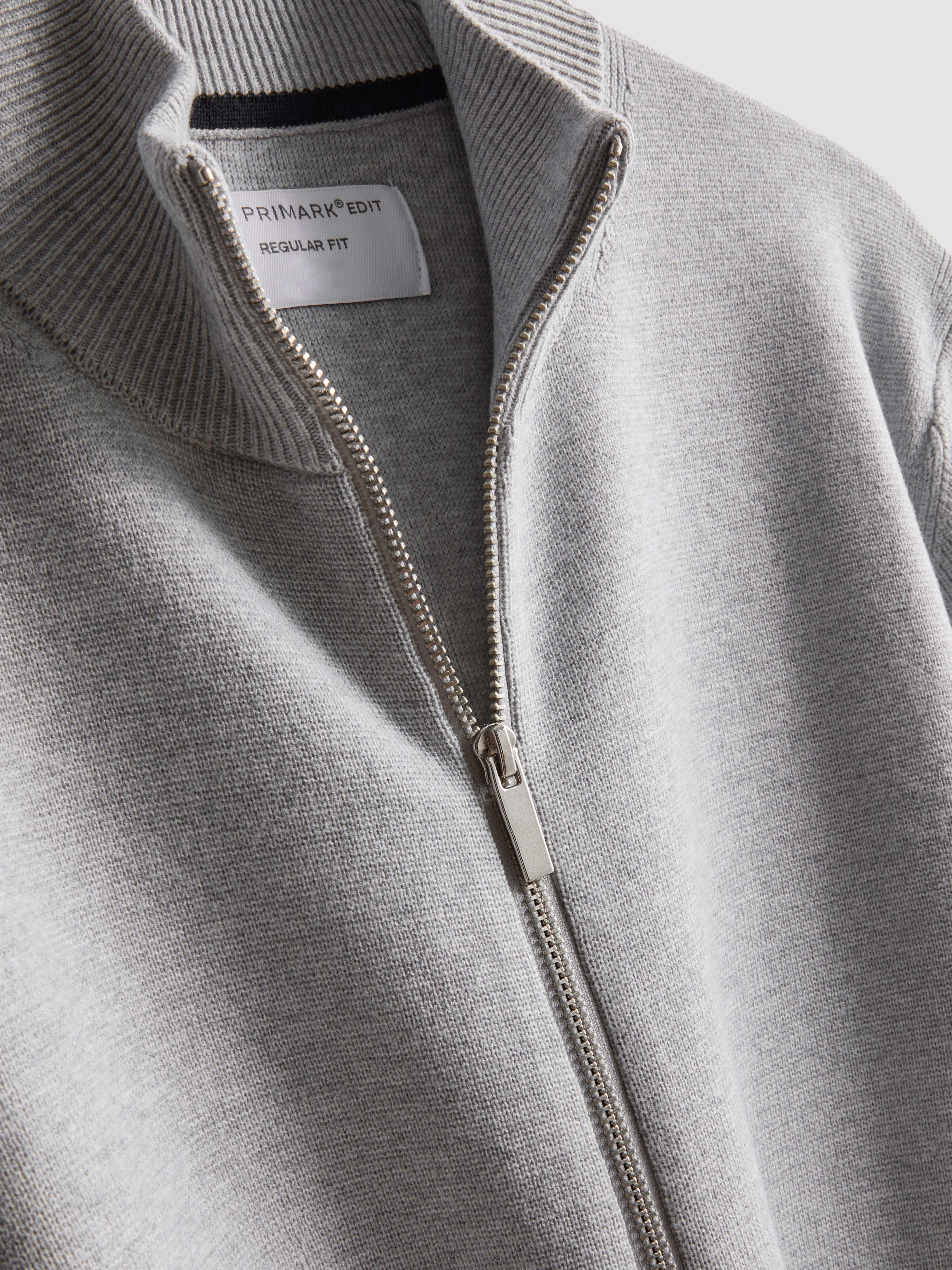 The Edit High-Neck Cardigan - Gray