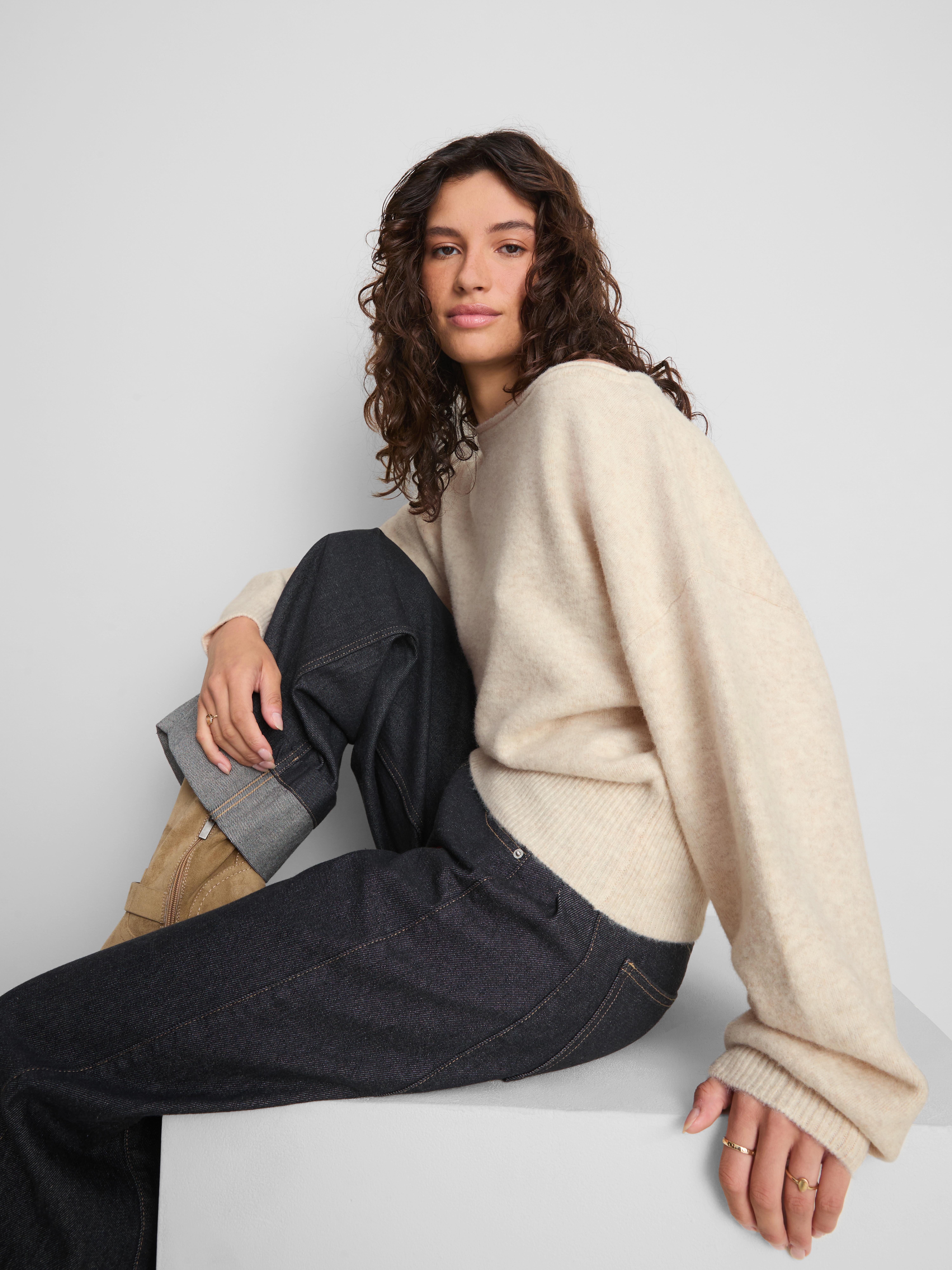 The Primark Scene | Off The Shoulder Knitted Sweater - Cream