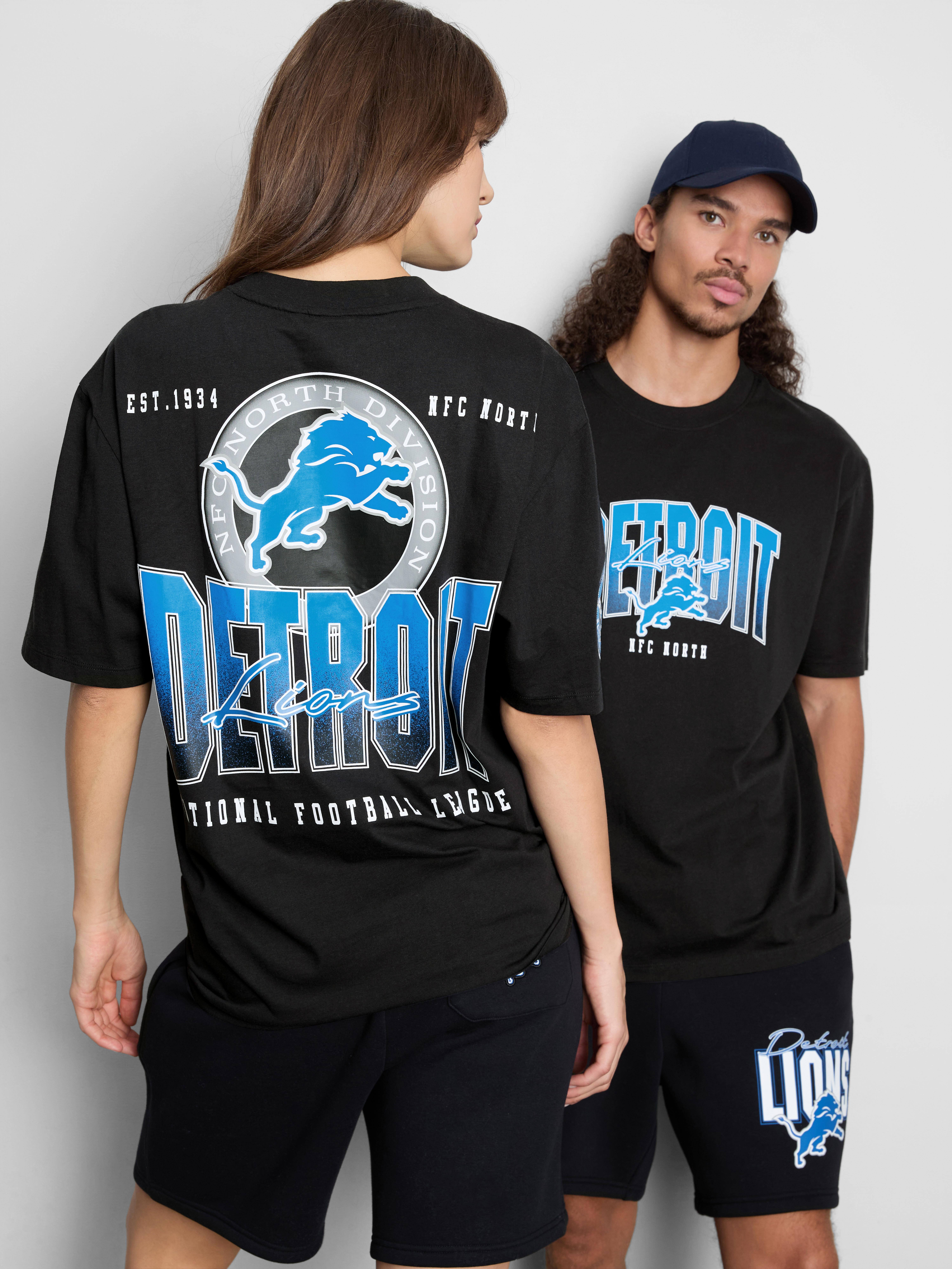 NFL Detroit Lions Pure Cotton T-Shirt - Black