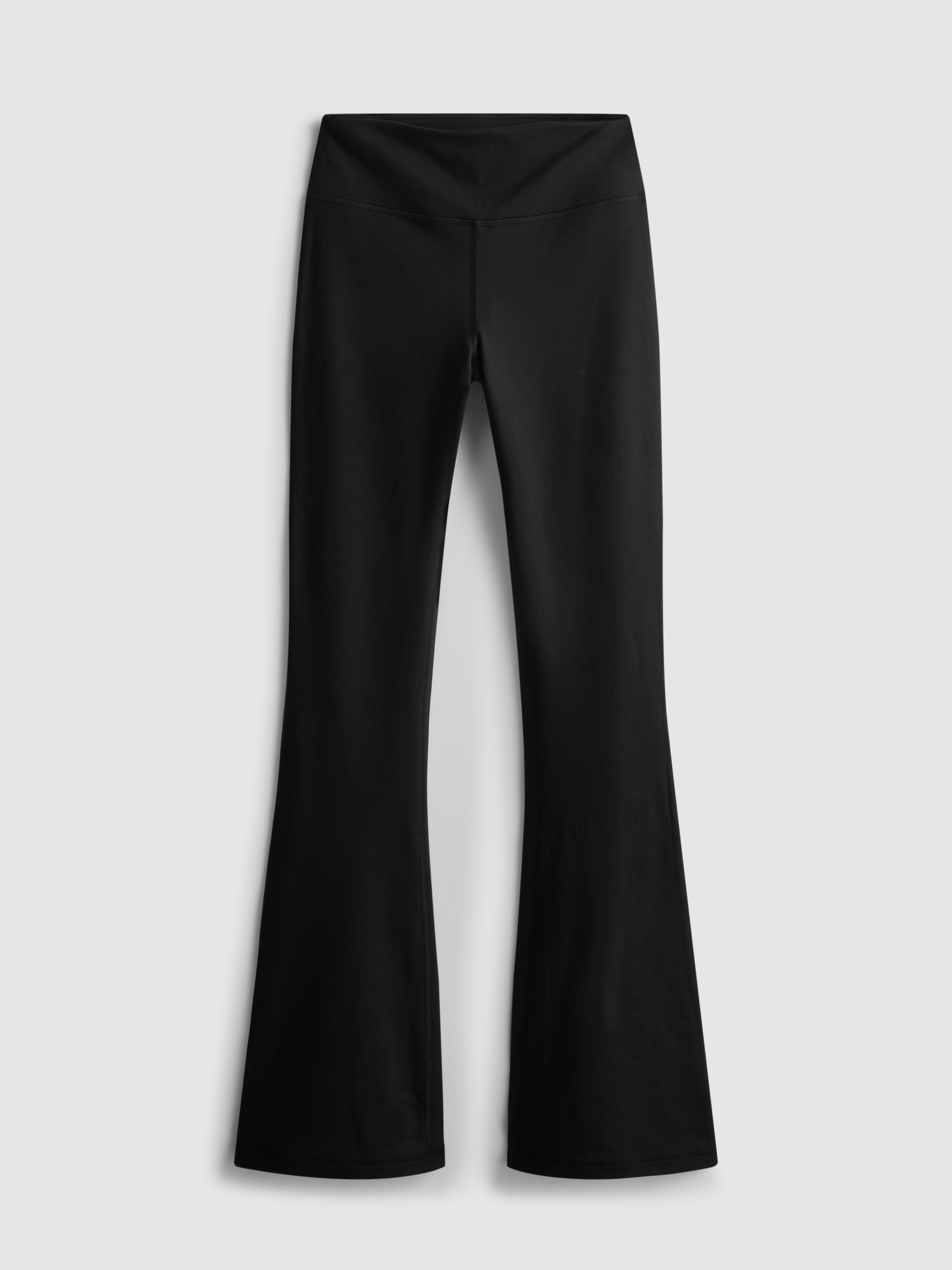 High-Waisted Smooth Support Flared Active Leggings - Black