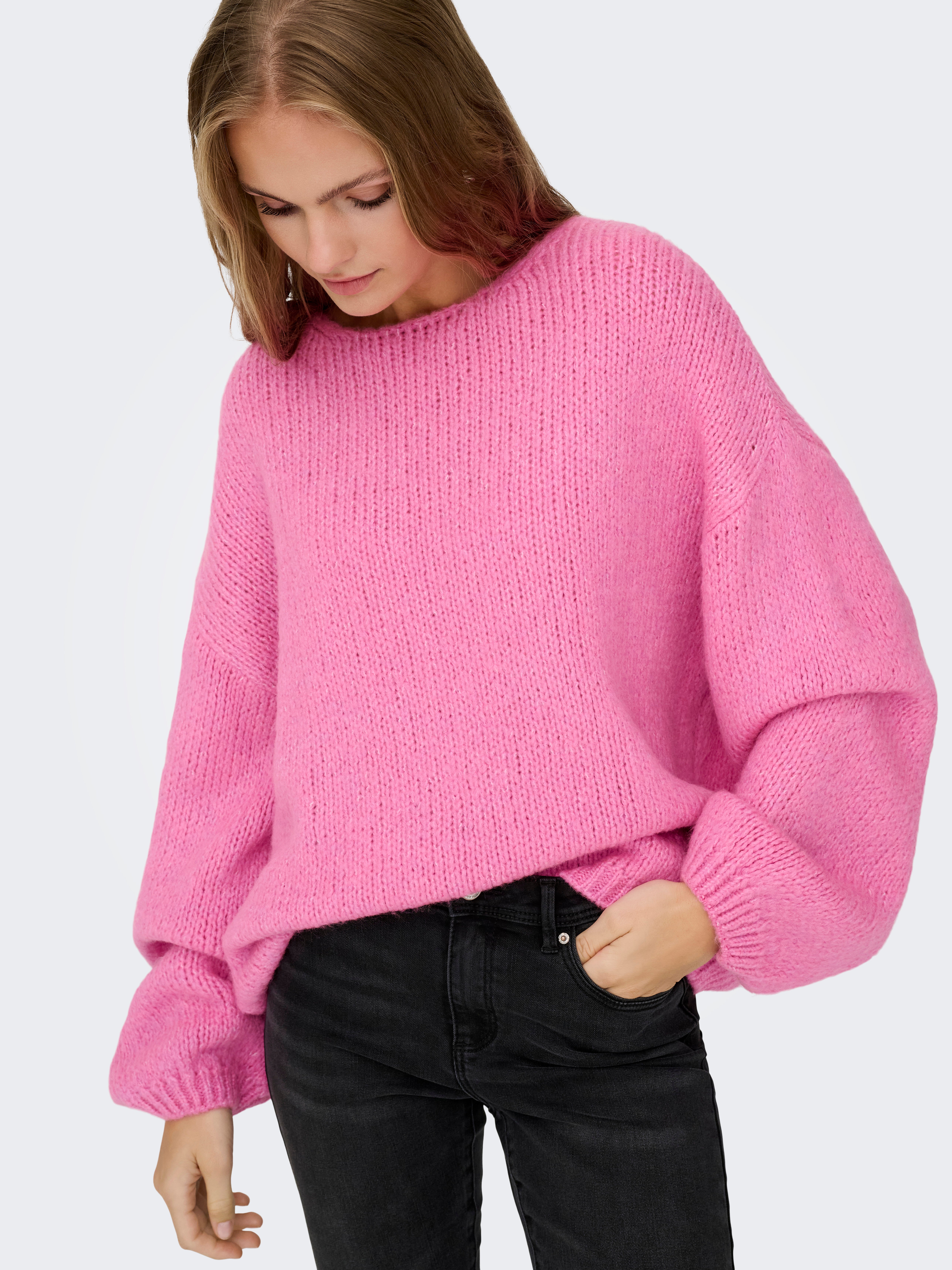 JDYDINEA Knitted pullover Super Pink