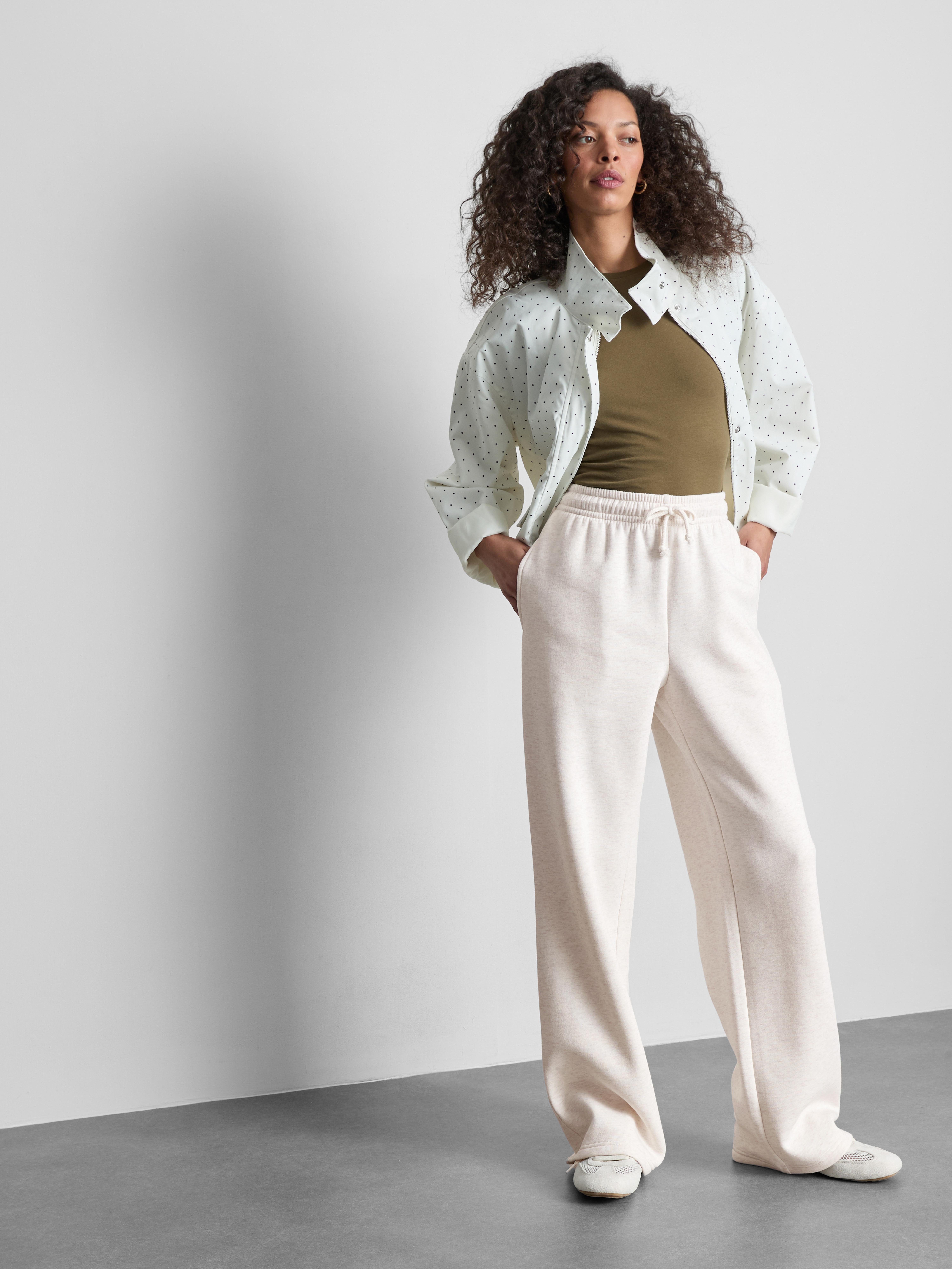 Cotton-Blend Straight-Leg Joggers - Oatmeal