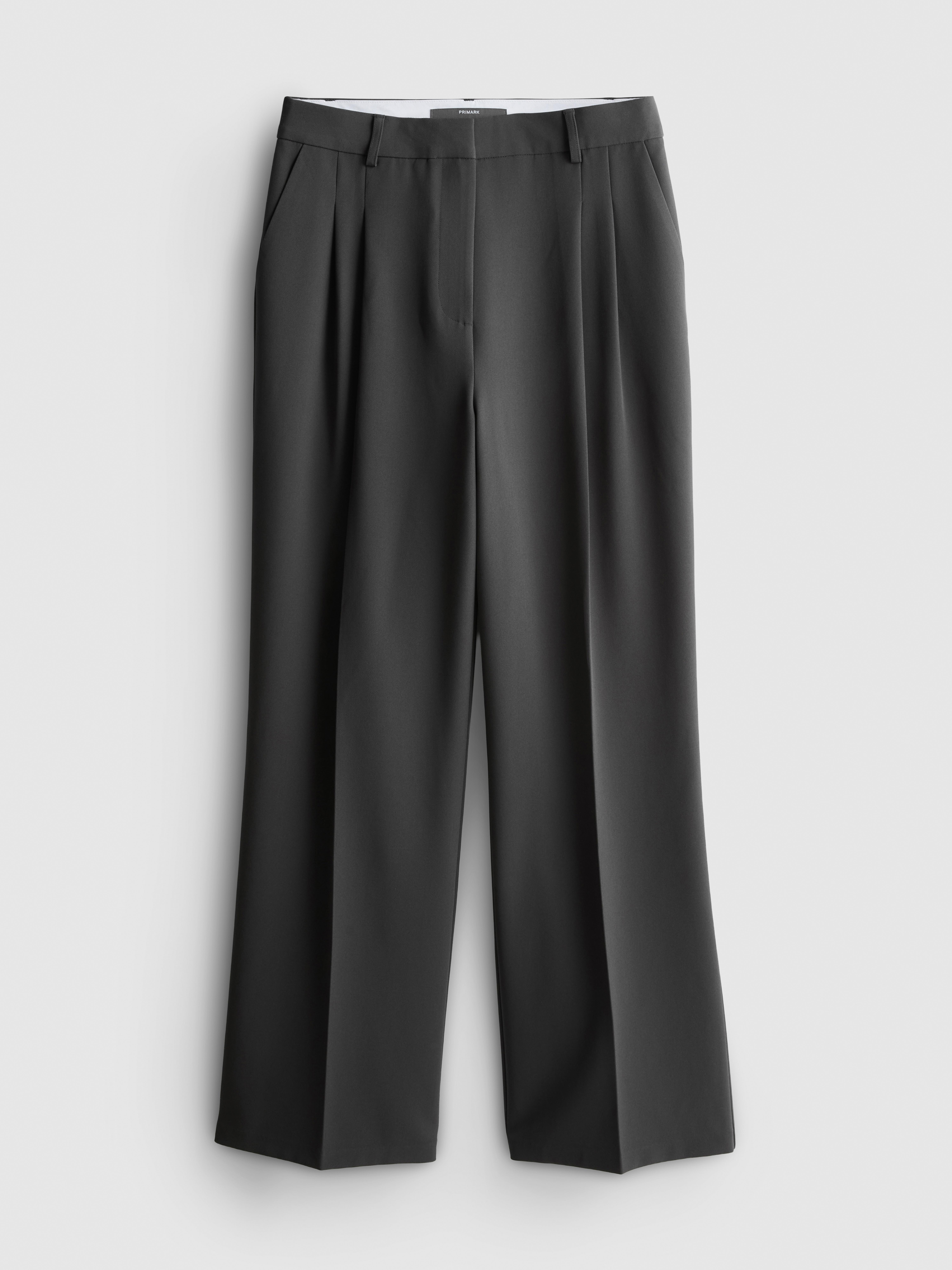 Pleated Wide Leg Pants - Dark Gray