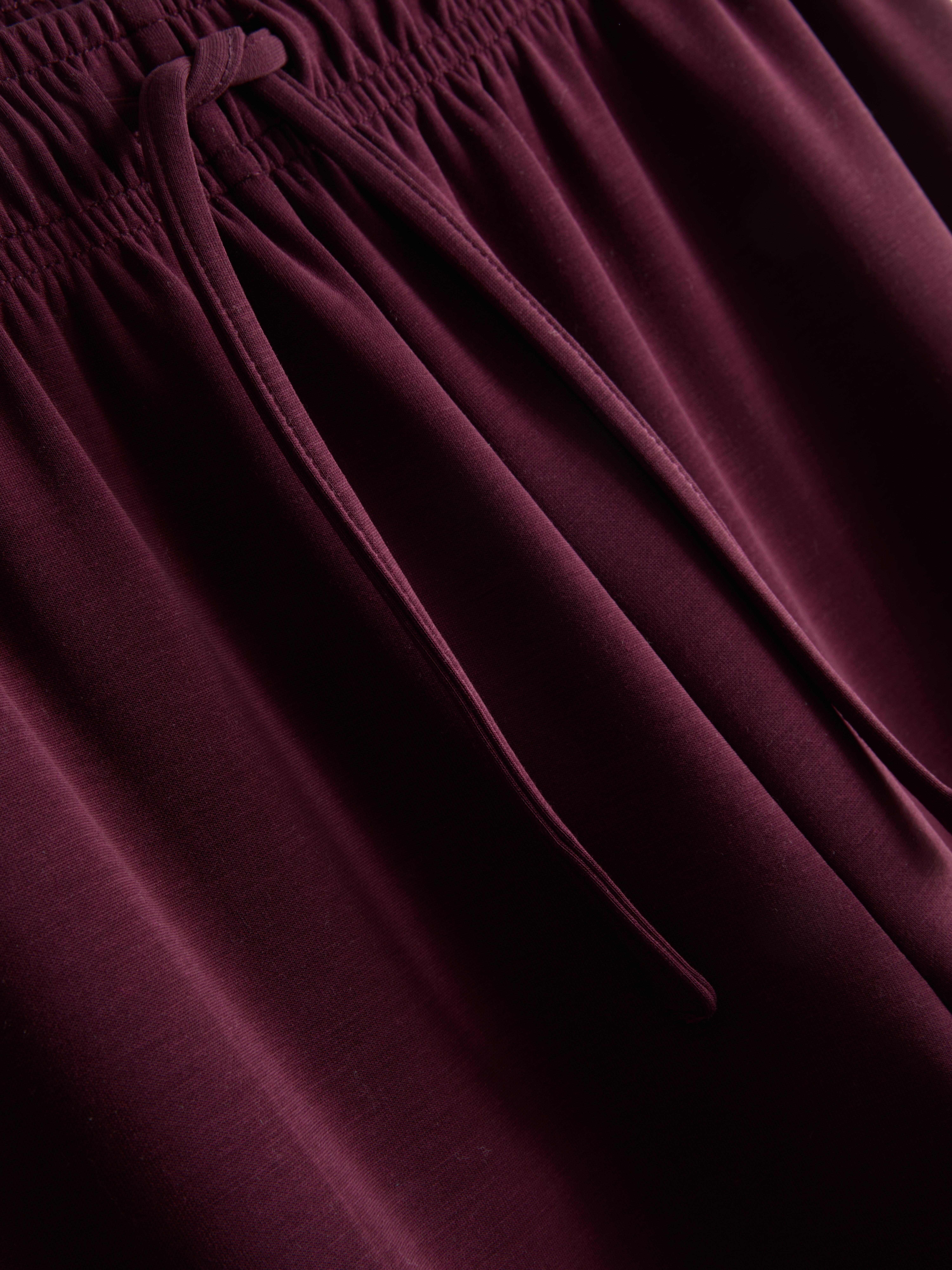 Modal Blend Wide Leg Joggers - Burgundy