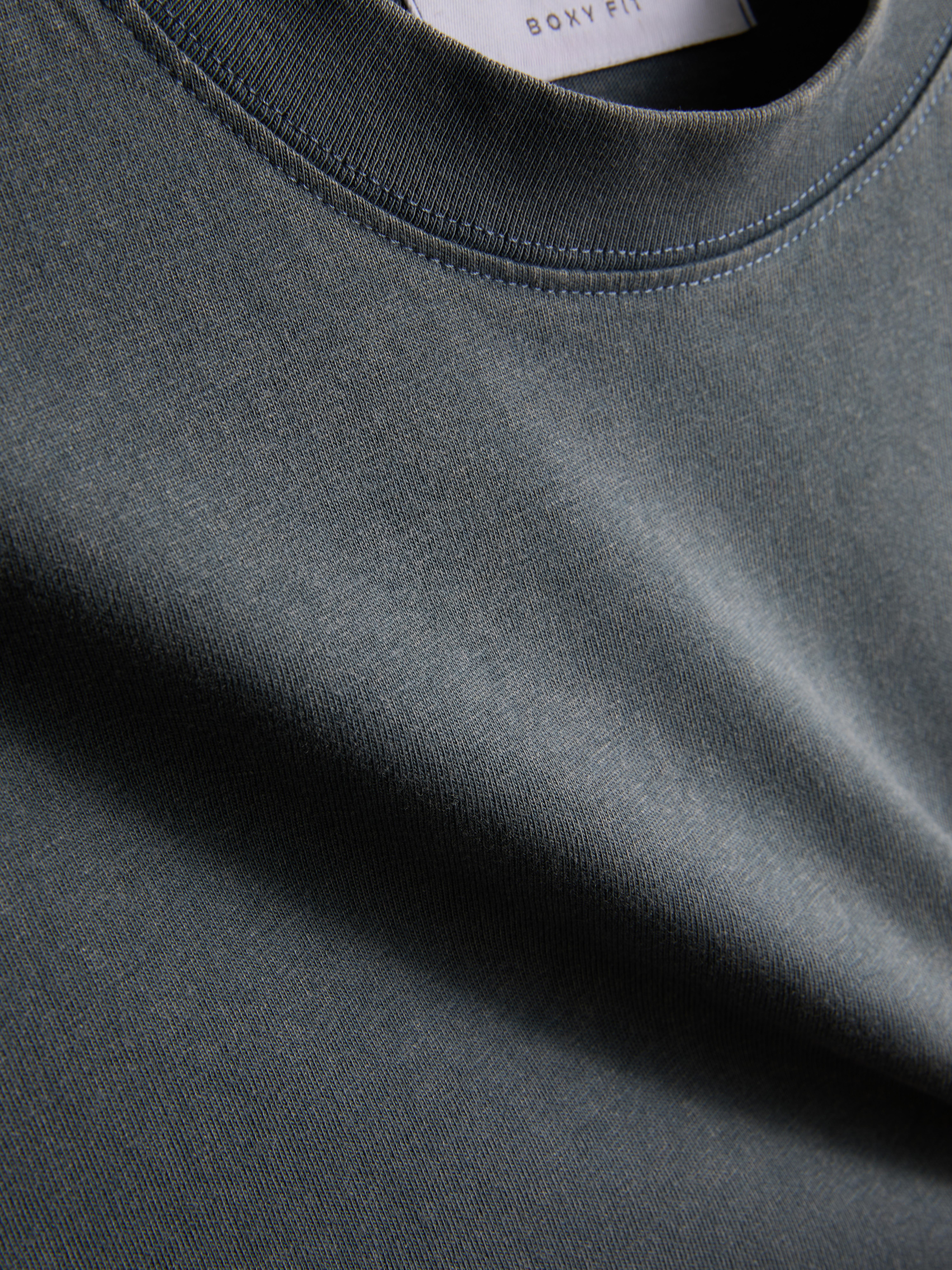 Pure Cotton Boxy T-Shirt - Dark Blue