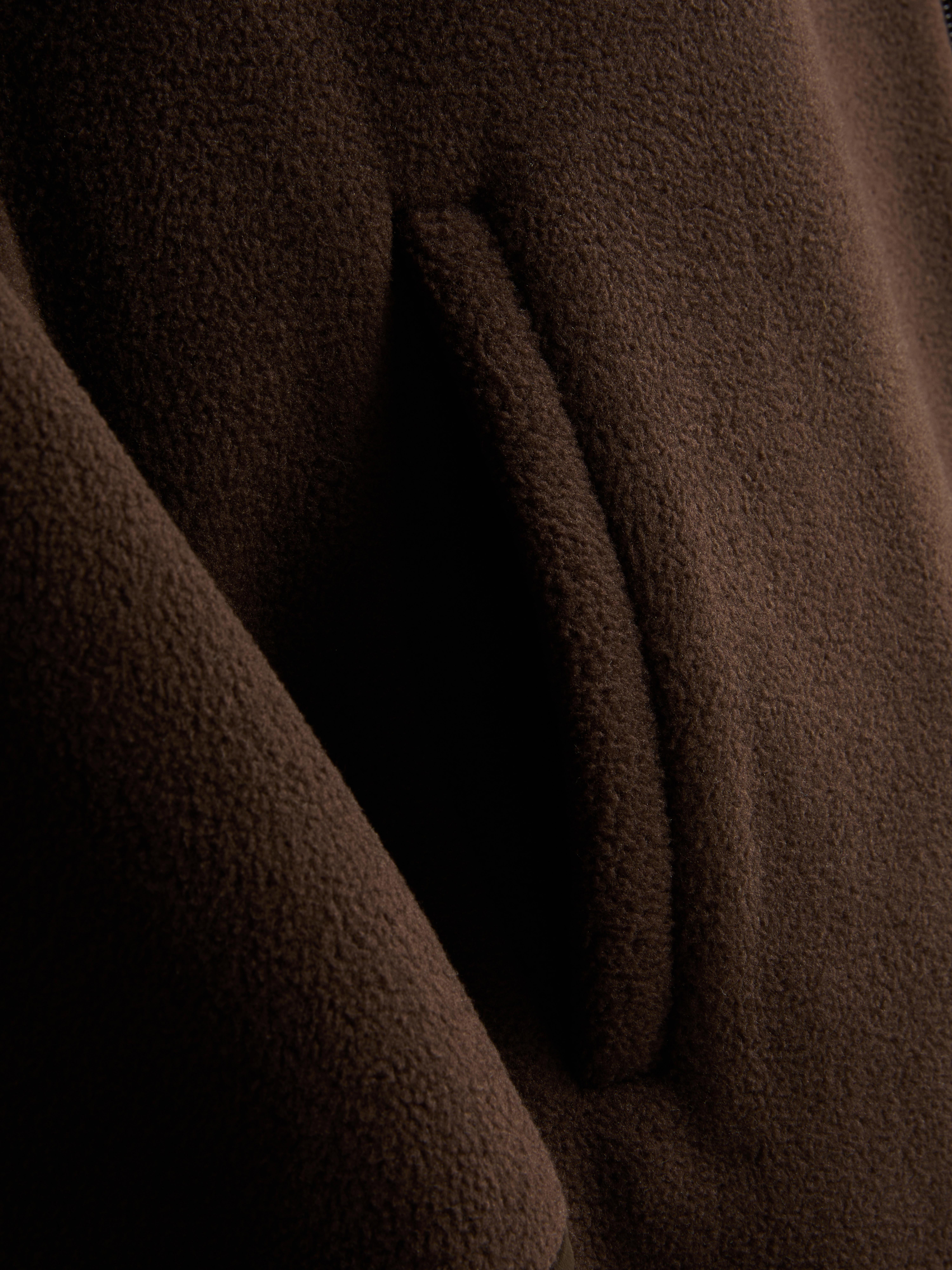 Zip-Up Funnel Neck Fleece - Chocolate