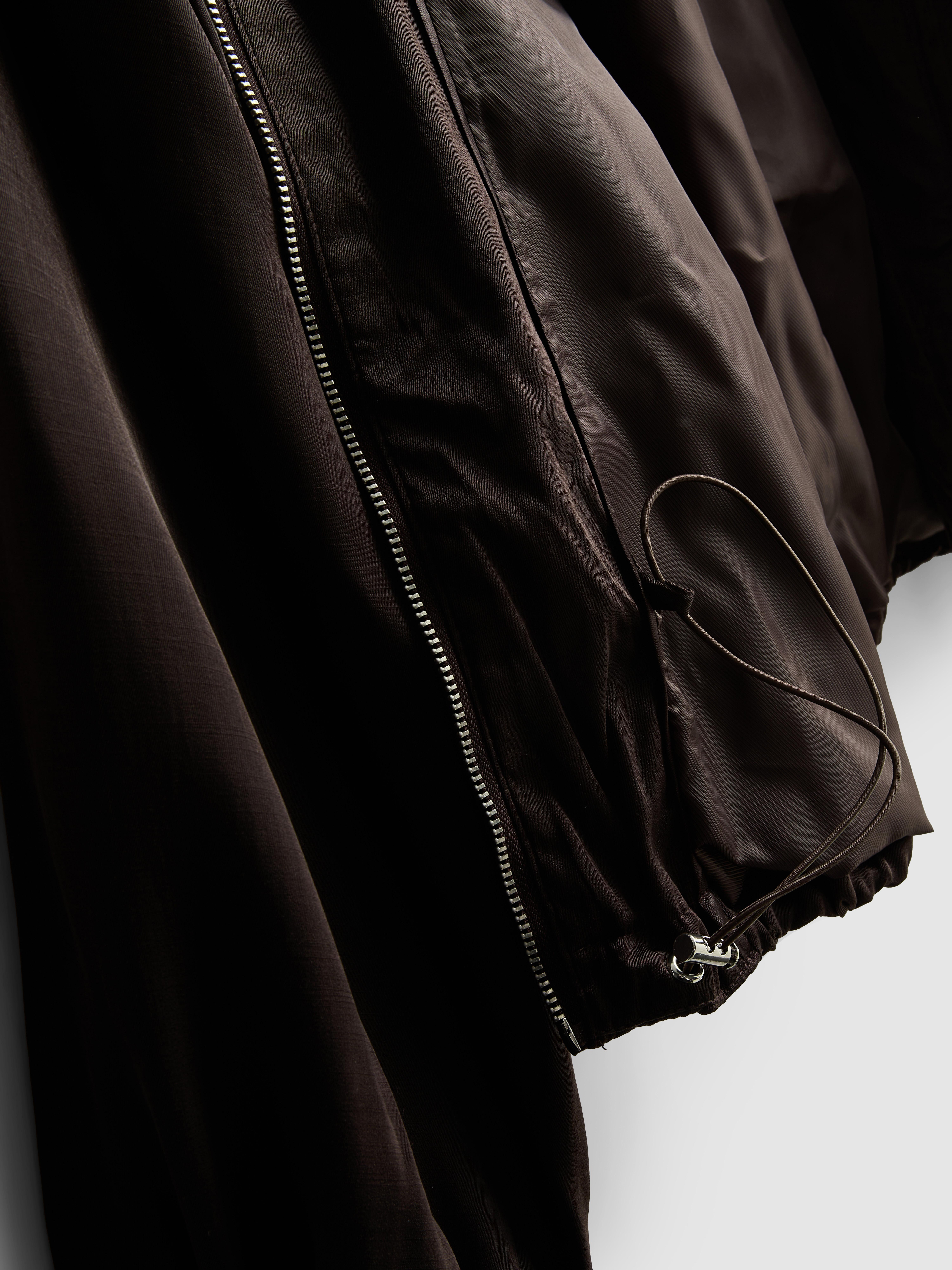 The Edit Satin Bomber Jacket - Chocolate