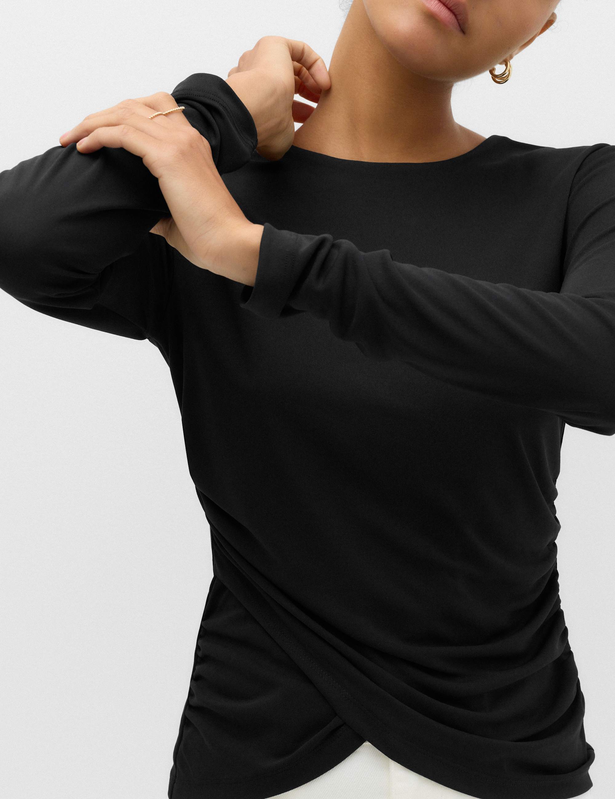 Long Sleeve Wrap Hem Top