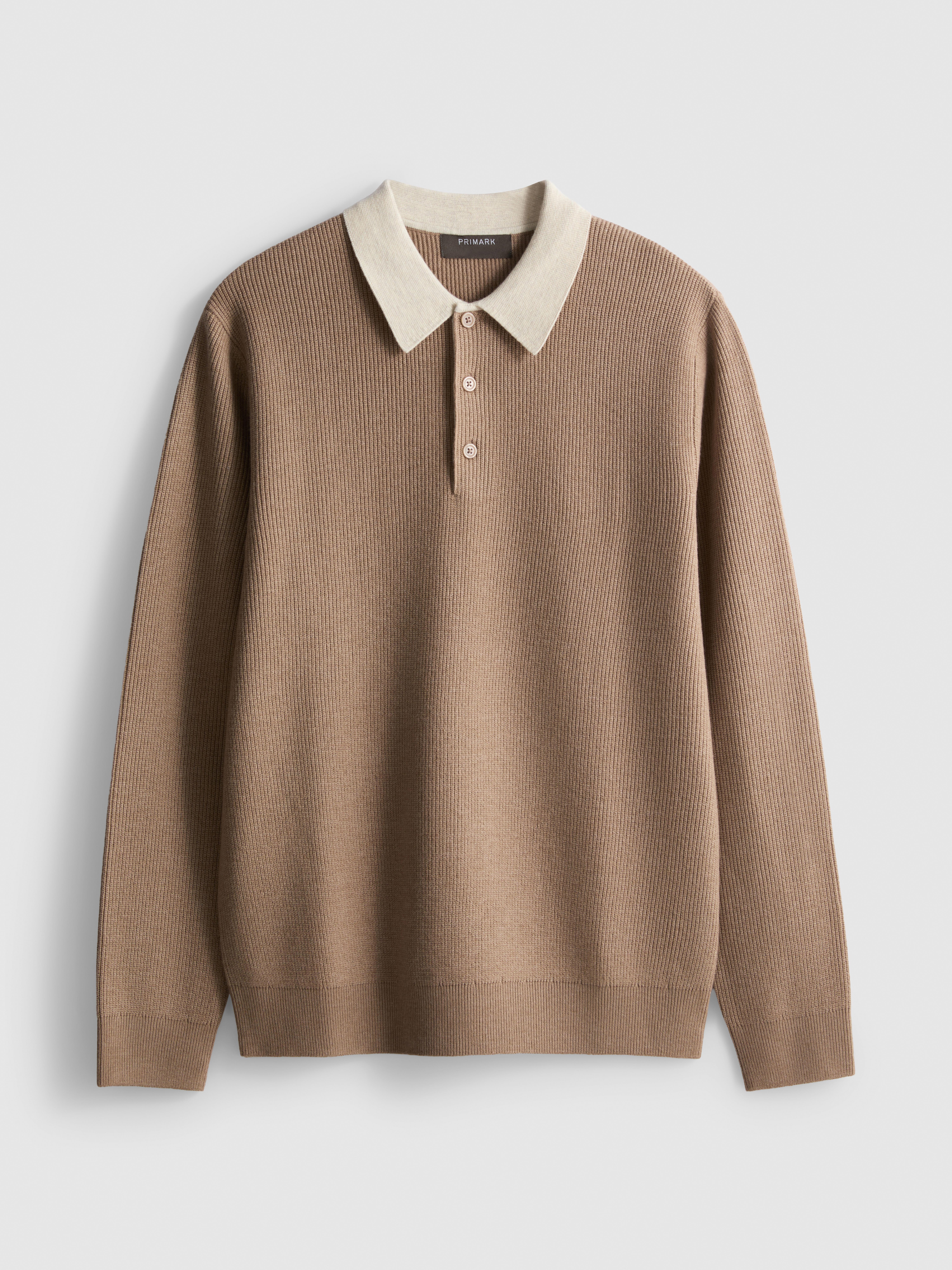 Knit Polo Sweater - Tan